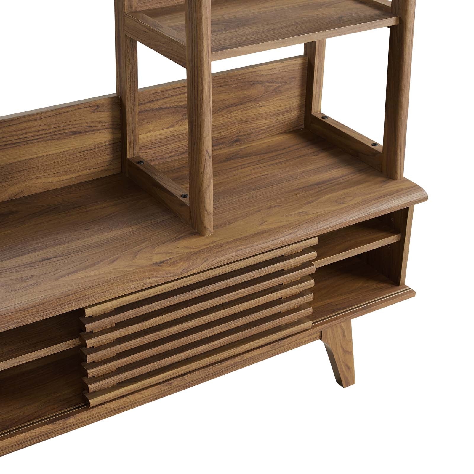 Modway TV & Media Units - Render TV Stand Entertainment Center Walnut