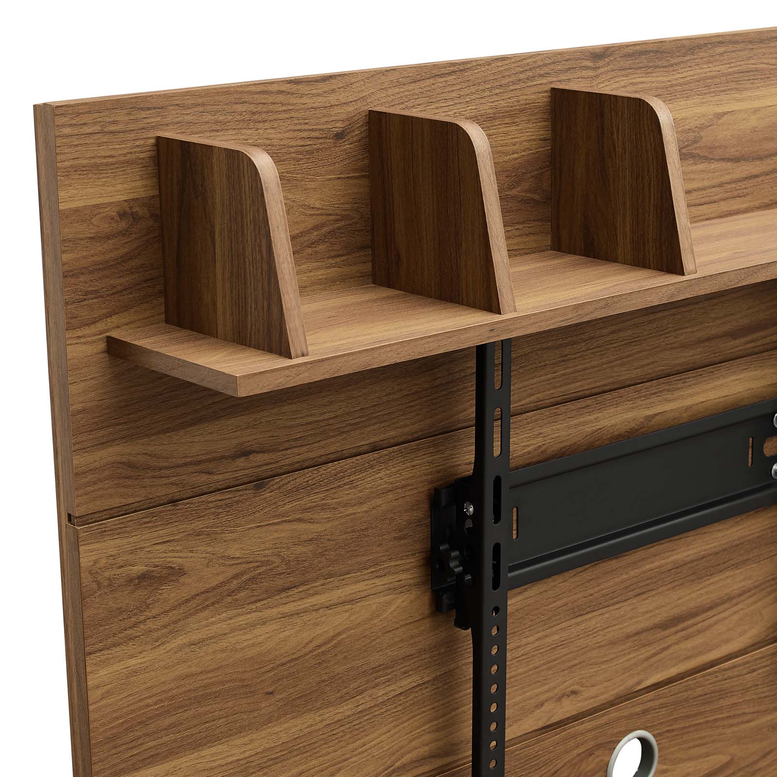 Modway TV & Media Units - Render Wall Mounted TV Stand Entertainment Center Walnut