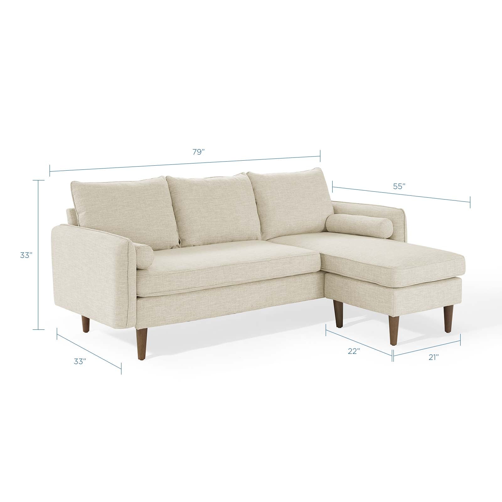 Modway Sectional Sofas - Revive Reversible Sectional Sofa Beige