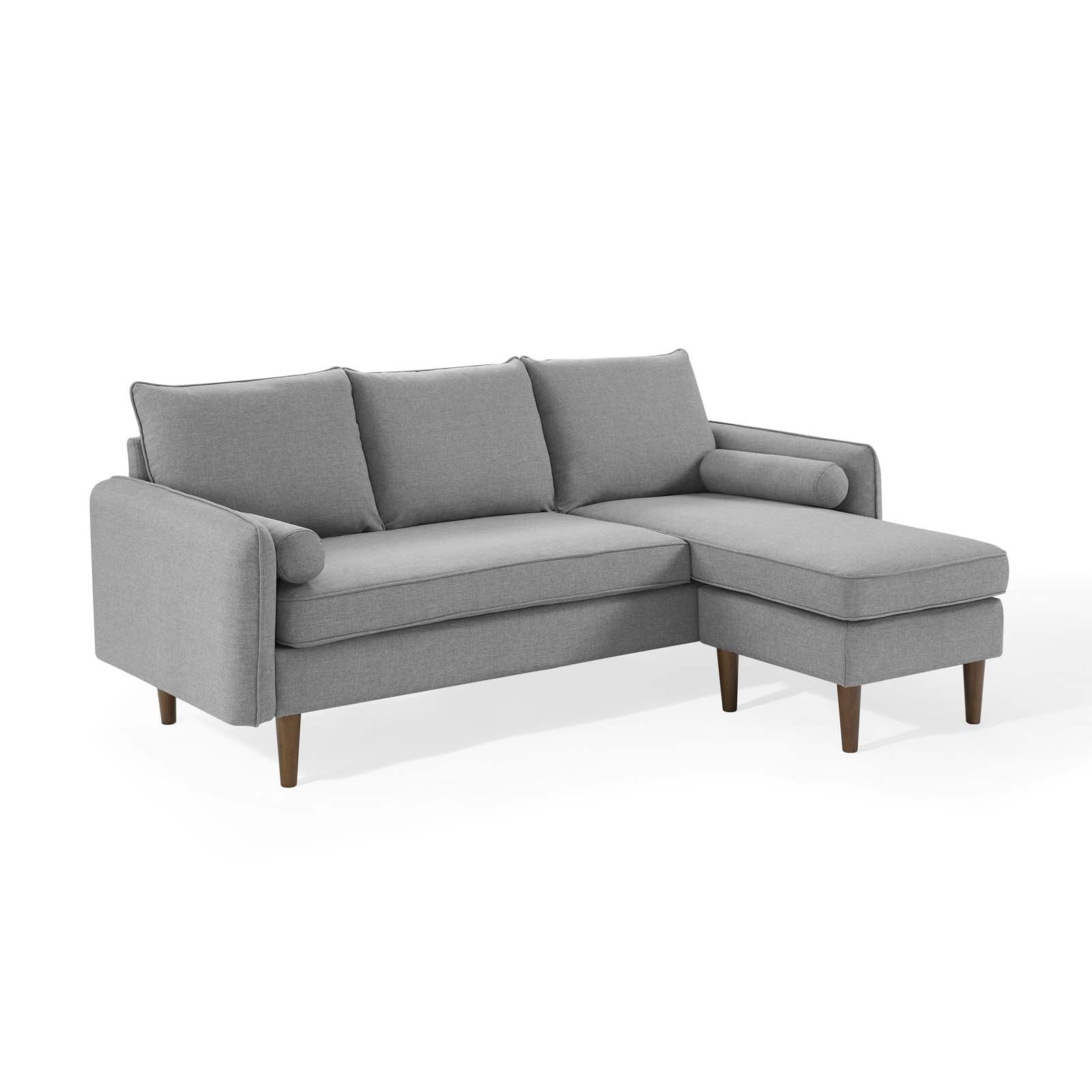 Modway Sectional Sofas - Revive Reversible Sectional Sofa Light Gray