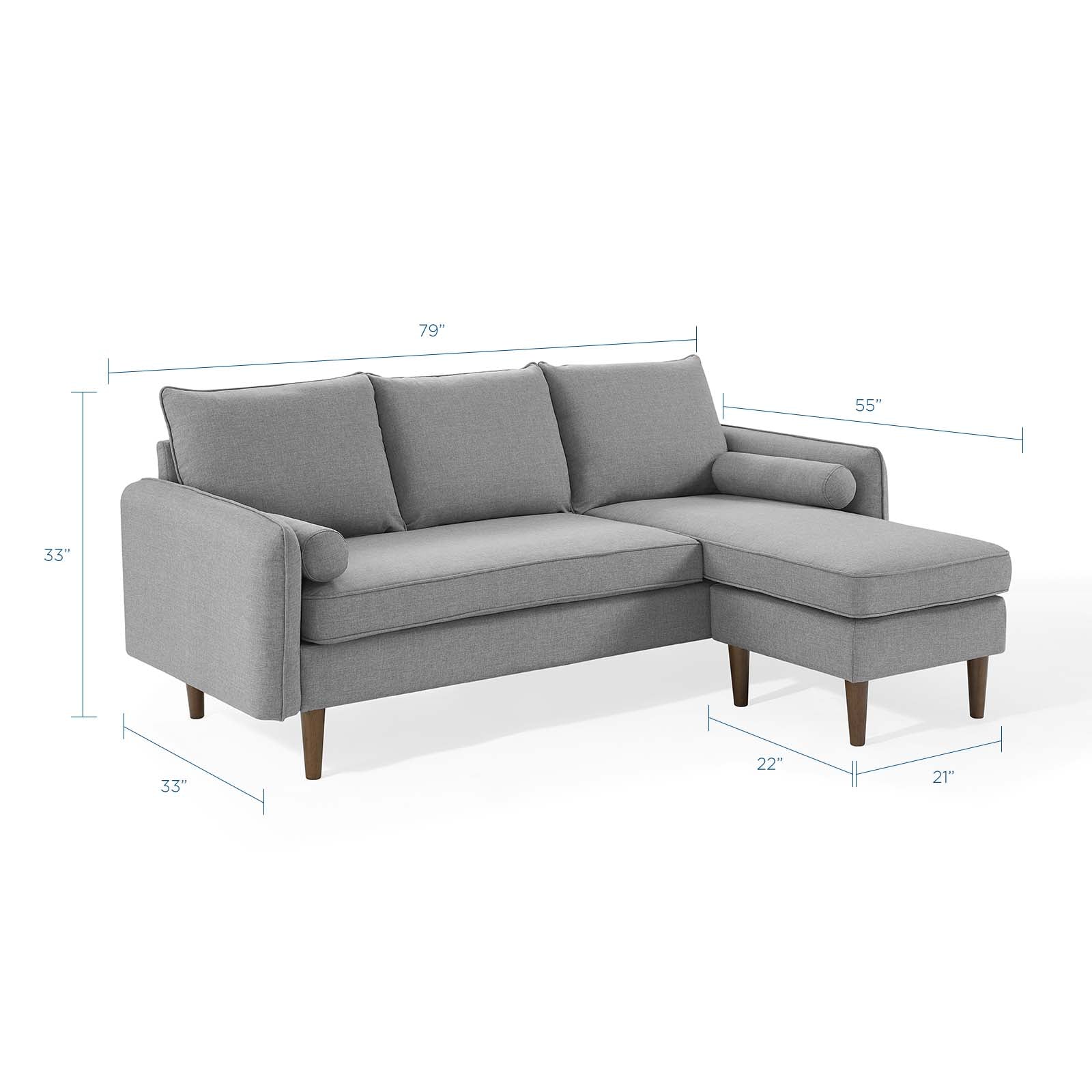 Modway Sectional Sofas - Revive Reversible Sectional Sofa Light Gray