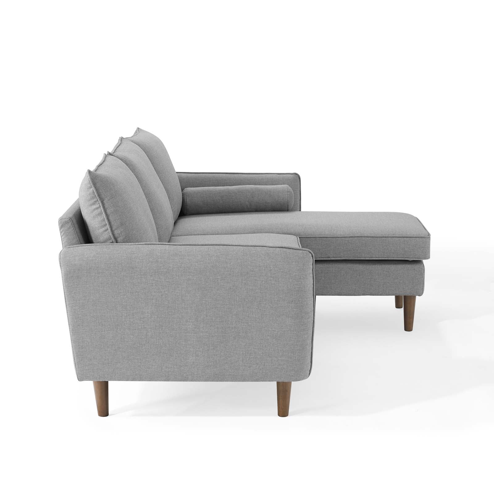 Modway Sectional Sofas - Revive Reversible Sectional Sofa Light Gray
