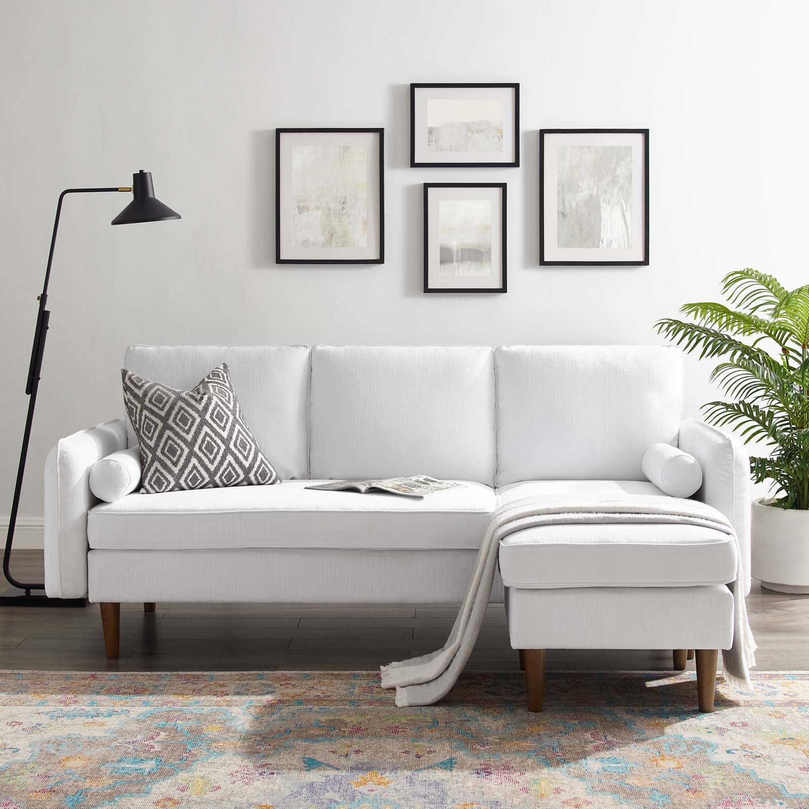 Modway Sectional Sofas - Revive Upholstered Right or Left Sectional Sofa White