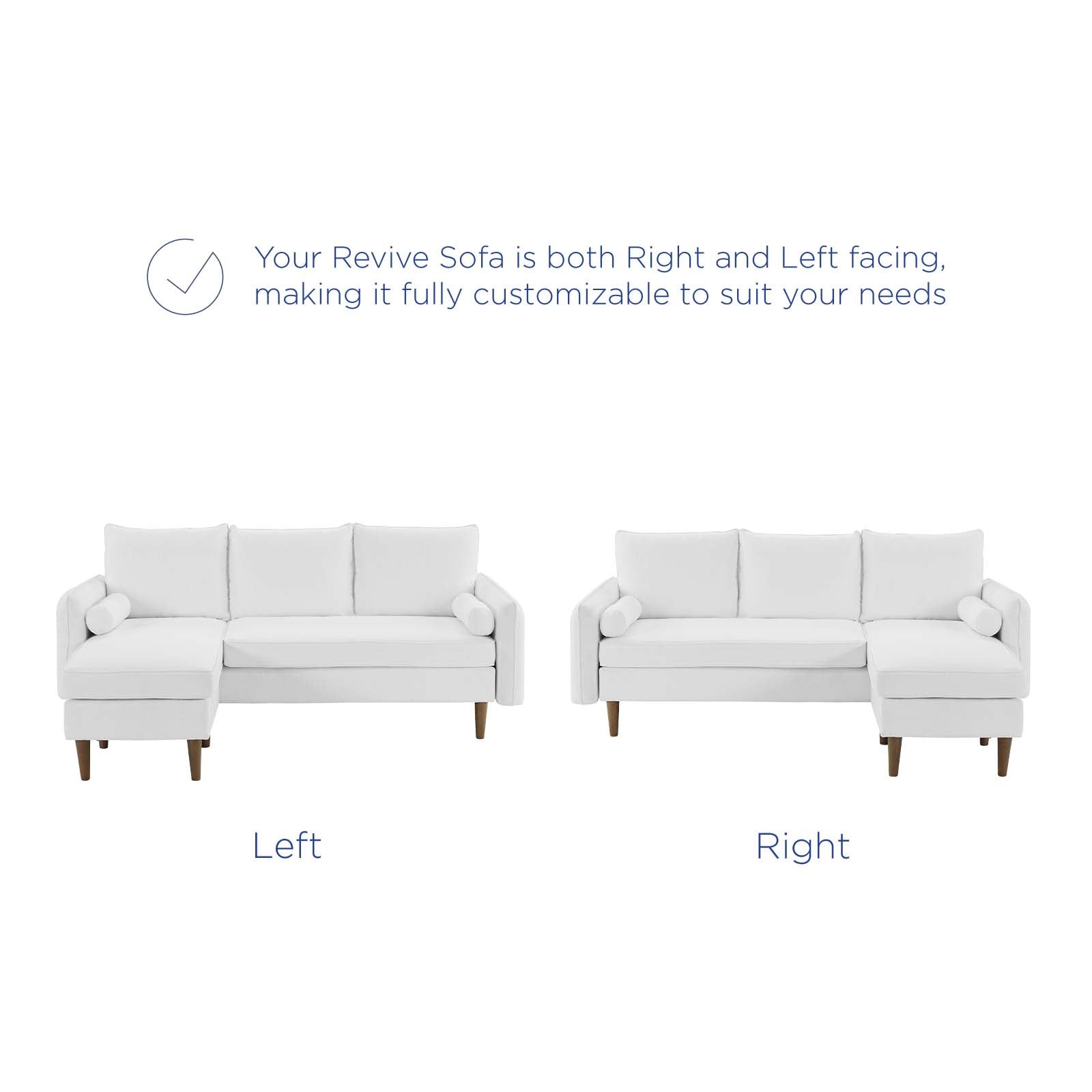 Modway Sectional Sofas - Revive Upholstered Right or Left Sectional Sofa White