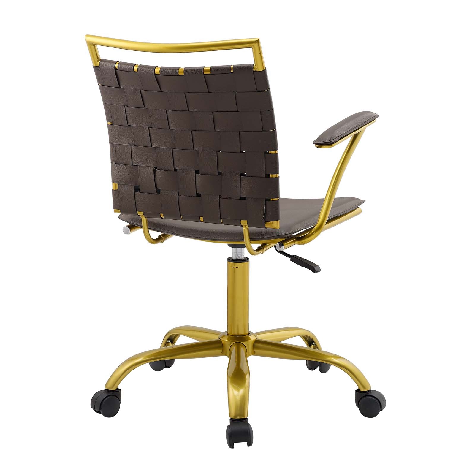 Modway Task Chairs - Fuse Faux Leather Office Chair Brown