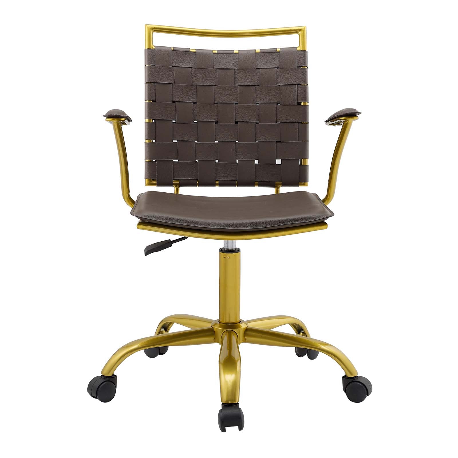 Modway Task Chairs - Fuse Faux Leather Office Chair Brown