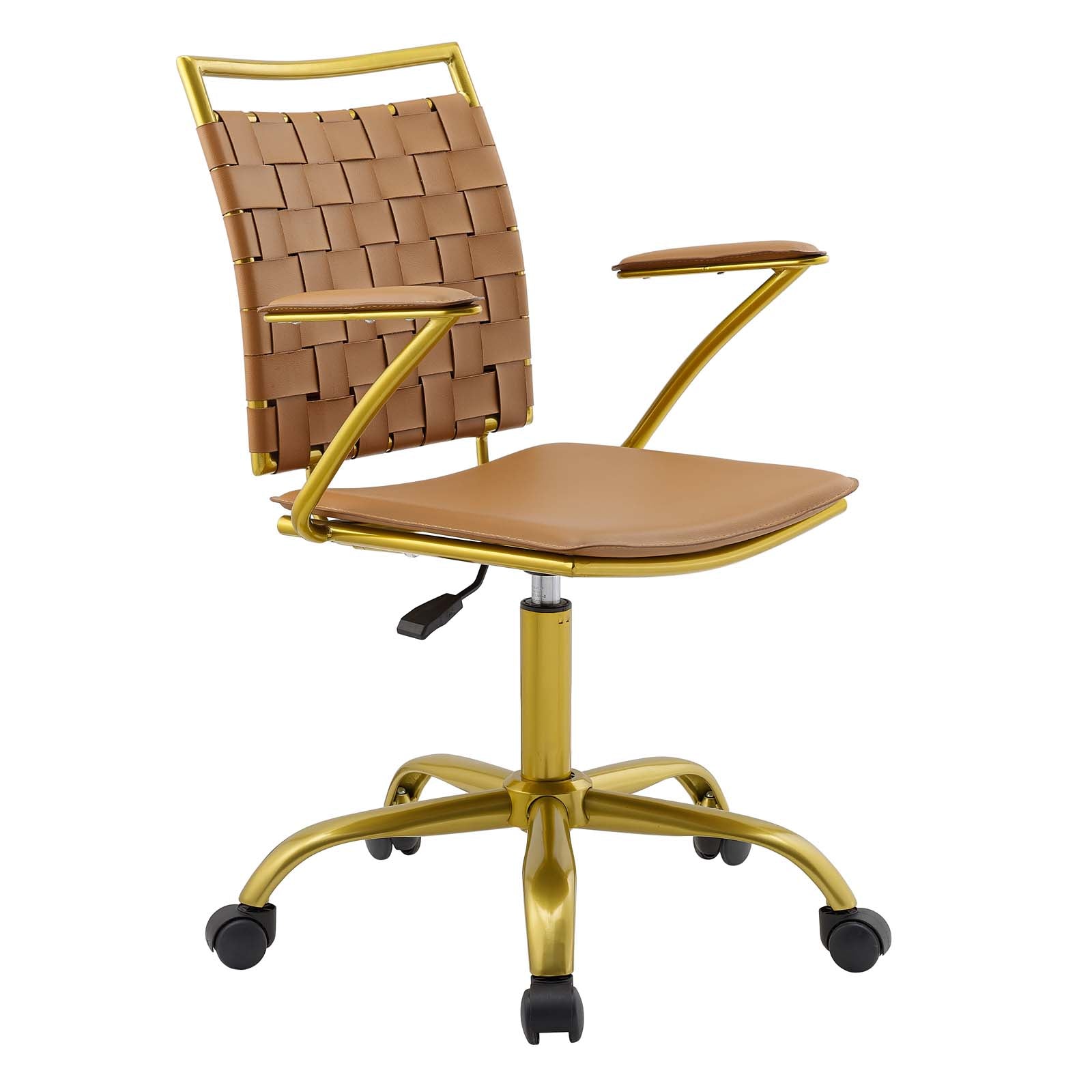 Modway Task Chairs - Fuse Faux Leather Office Chair Tan