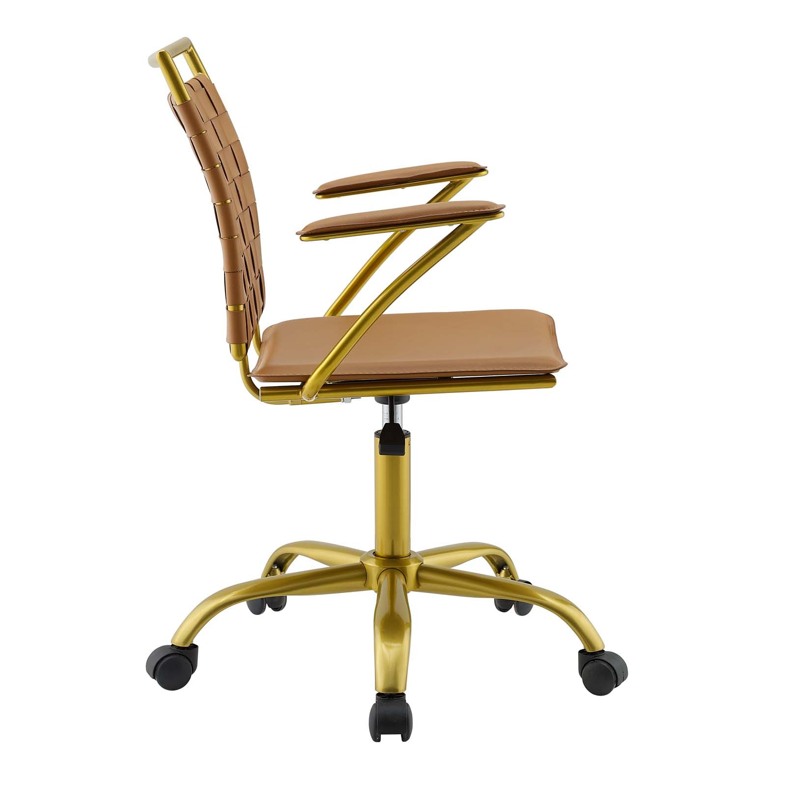 Modway Task Chairs - Fuse Faux Leather Office Chair Tan