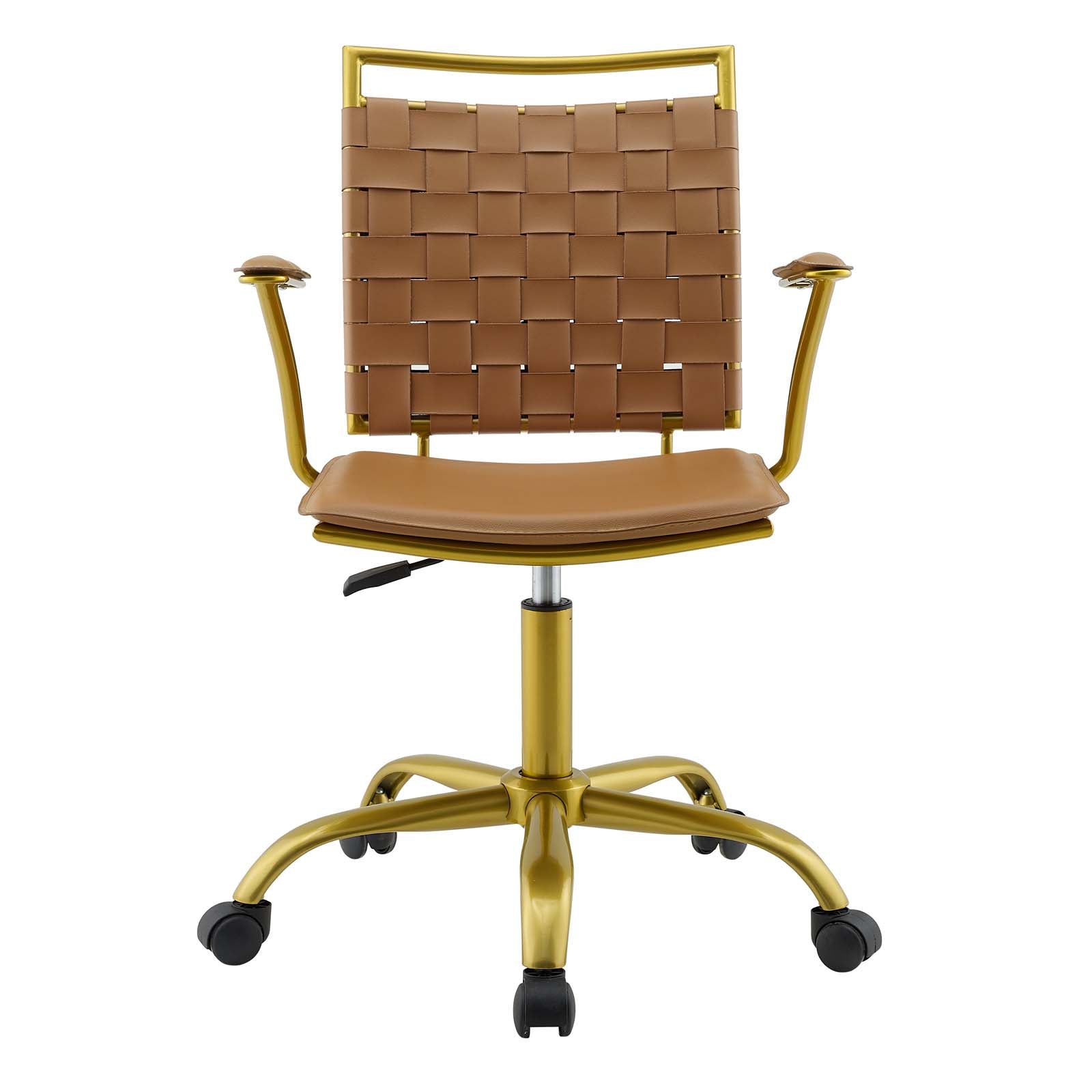 Modway Task Chairs - Fuse Faux Leather Office Chair Tan