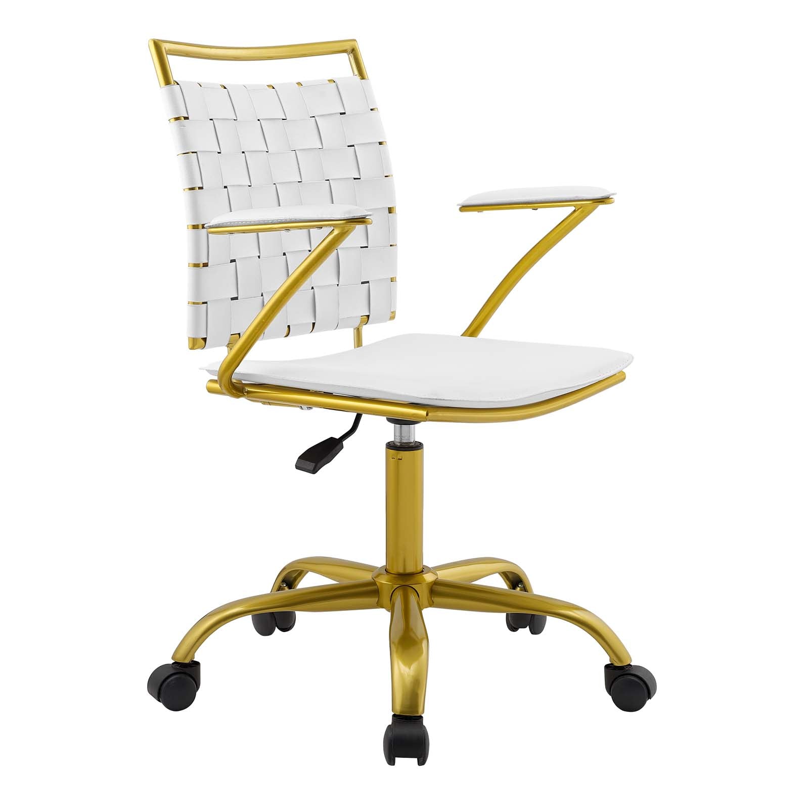 Modway Task Chairs - Fuse Faux Leather Office Chair White