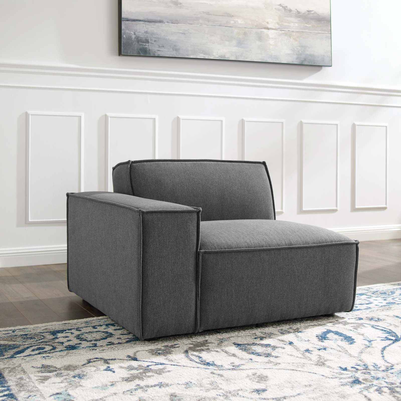 Modway Accent Chairs - Restore Left-Arm Sectional Chair Charcoal