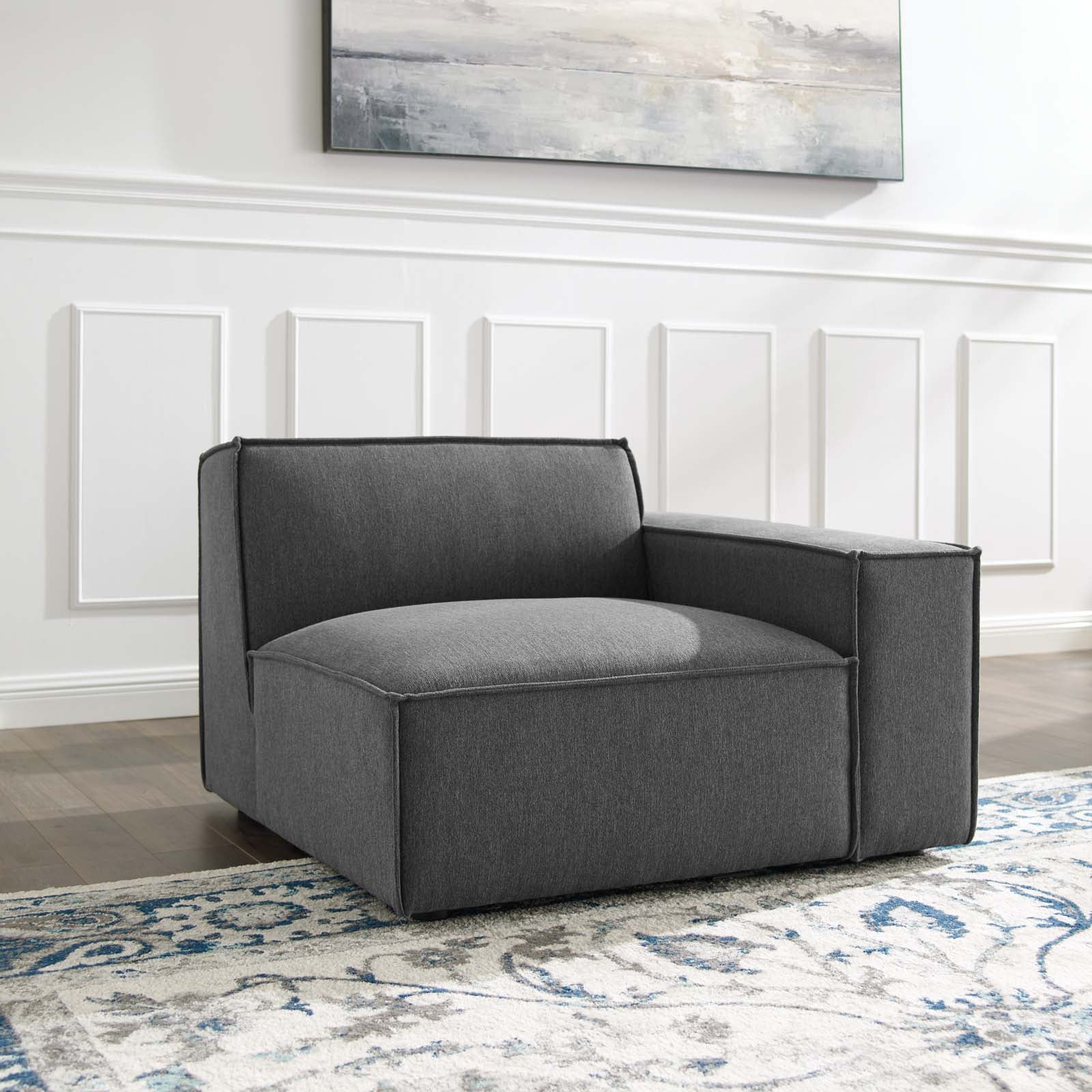 Modway Accent Chairs - Restore Right-Arm Sectional Chair Charcoal