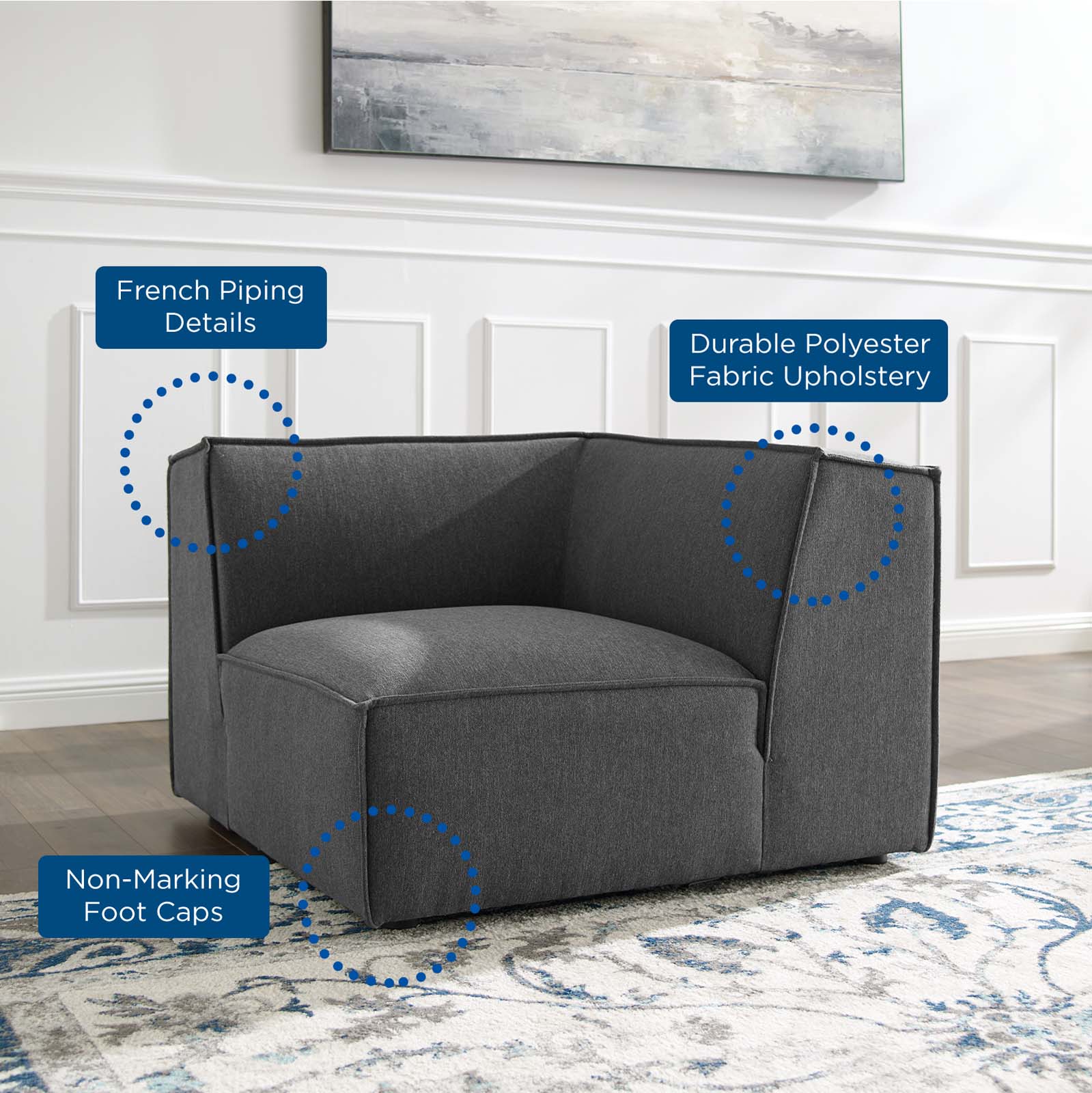 Modway Accent Chairs - Restore Corner Chair Charcoal