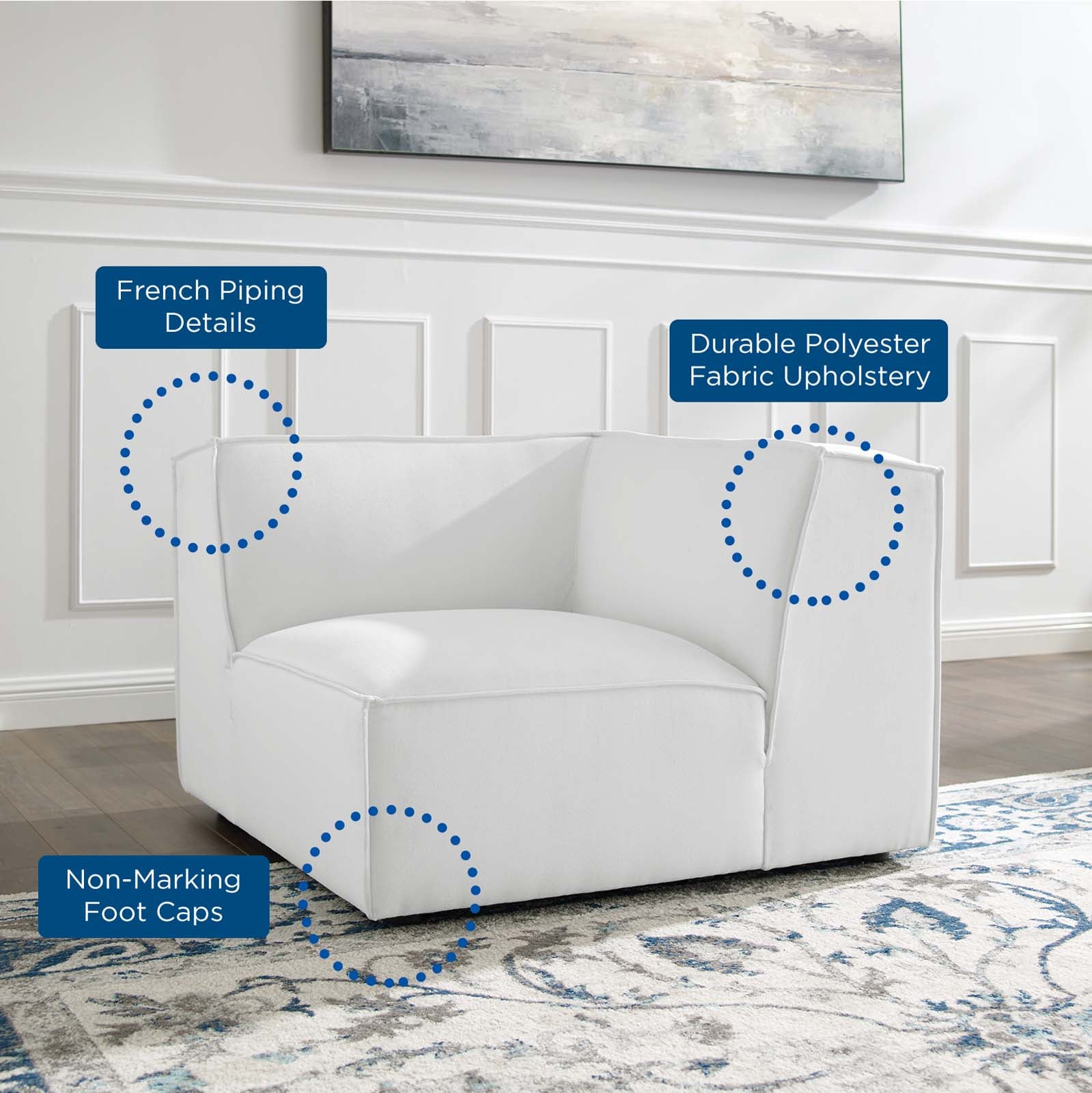 Modway Accent Chairs - Restore Sectional Sofa Corner Chair White