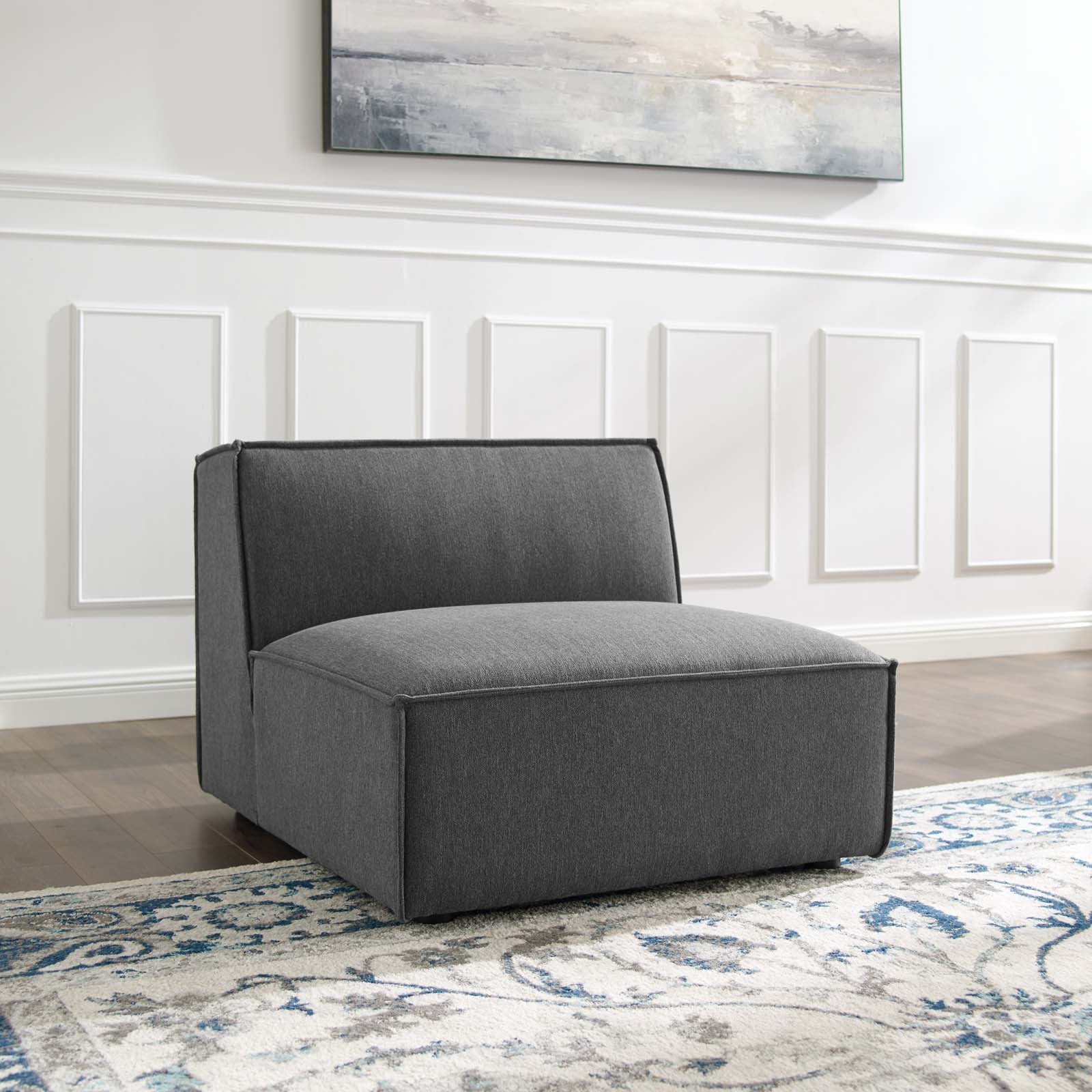 Modway Accent Chairs - Restore Armless Chair Charcoal
