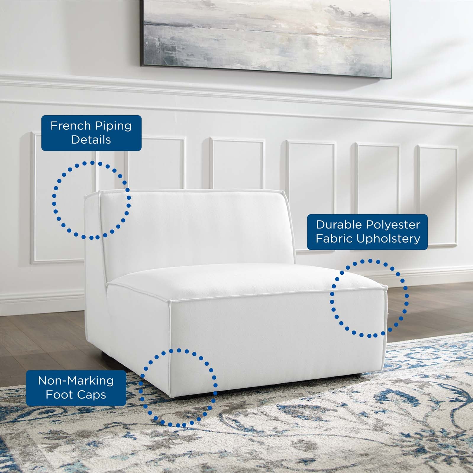 Modway Accent Chairs - Restore Armless Chair White
