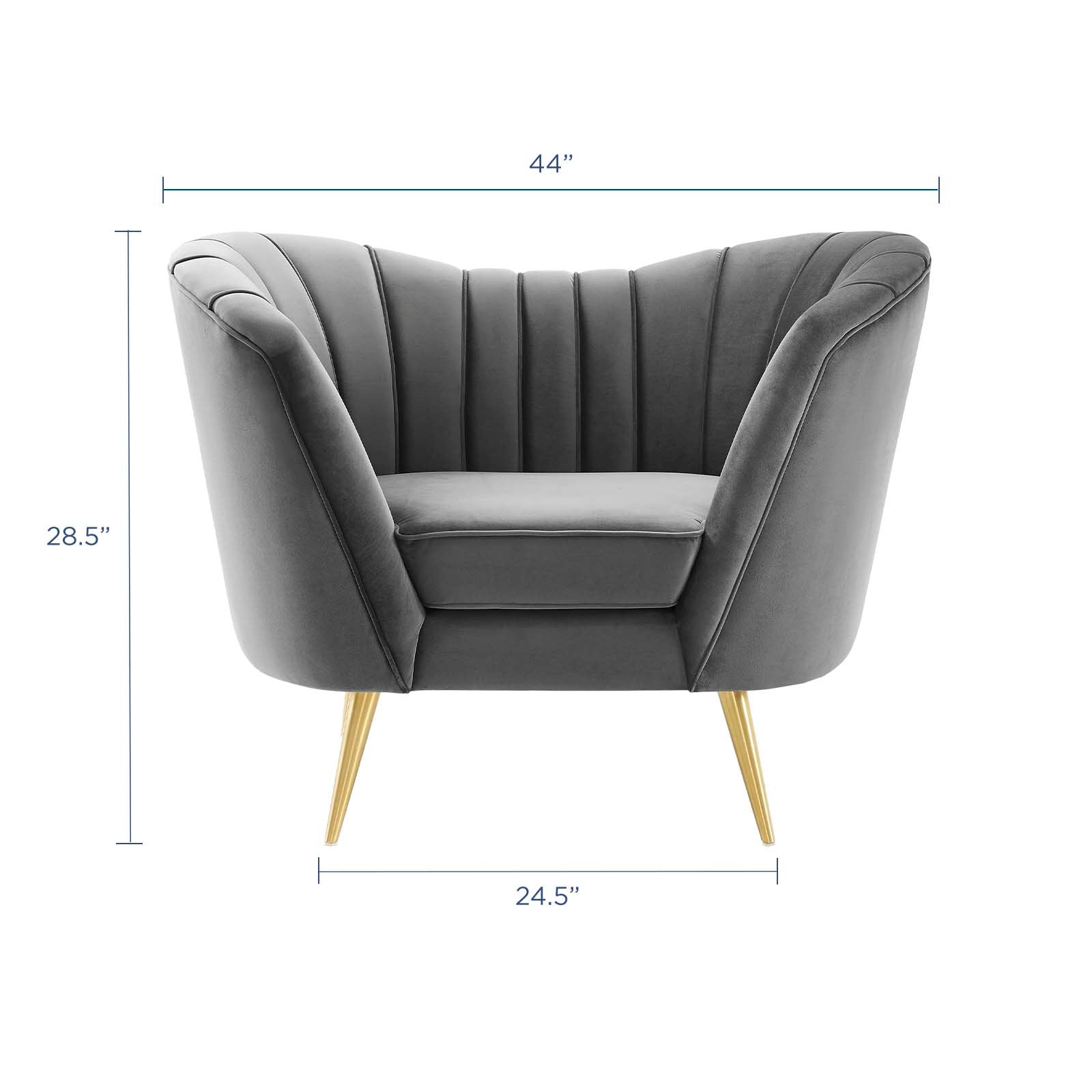 Modway Accent Chairs - Opportunity Performance Velvet Armchair Gray