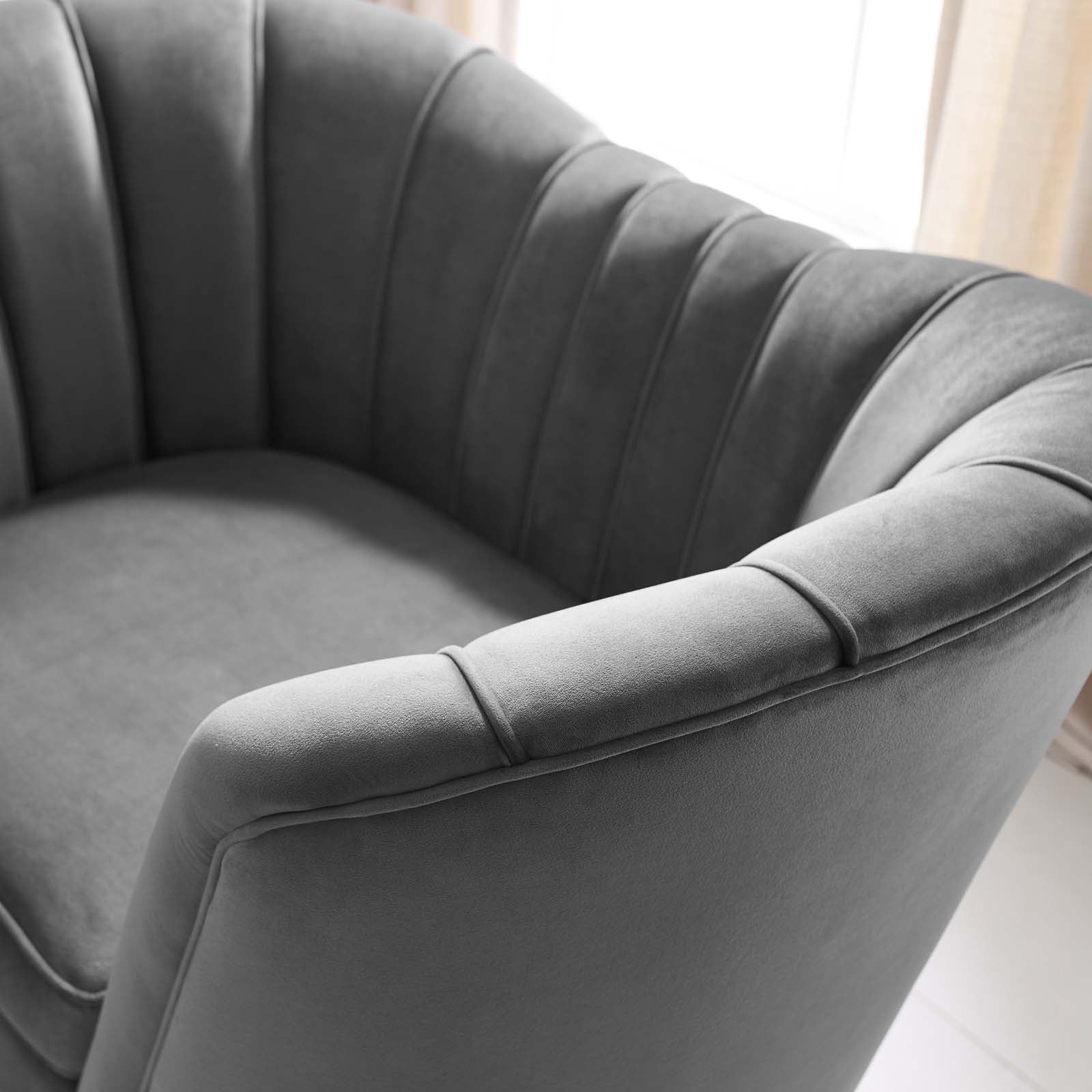 Modway Accent Chairs - Opportunity Performance Velvet Armchair Gray