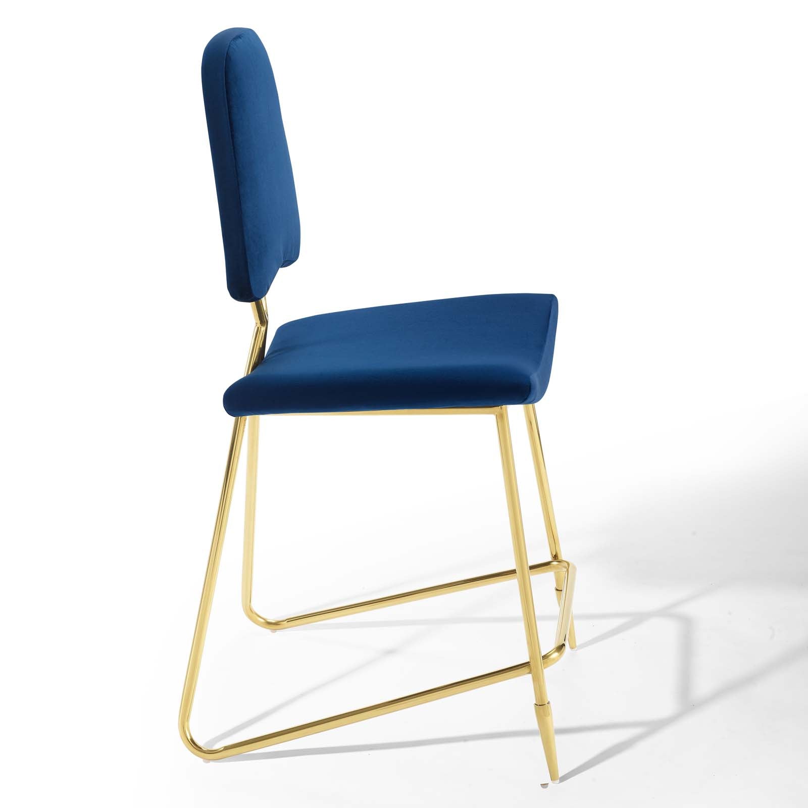 Modway Barstools - Ponder Performance Velvet Counter Stool Navy