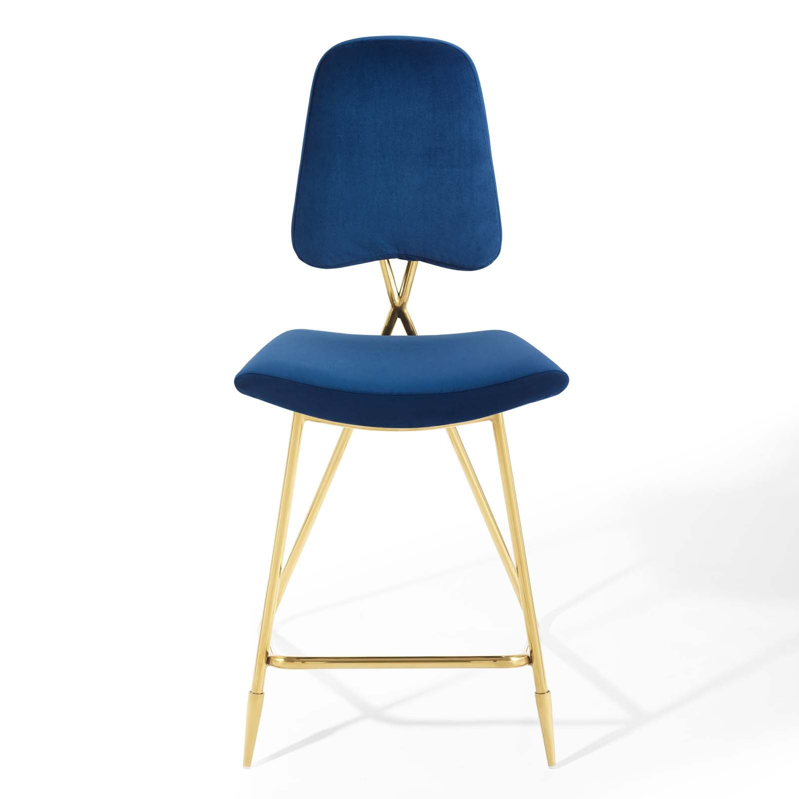 Modway Barstools - Ponder Performance Velvet Counter Stool Navy