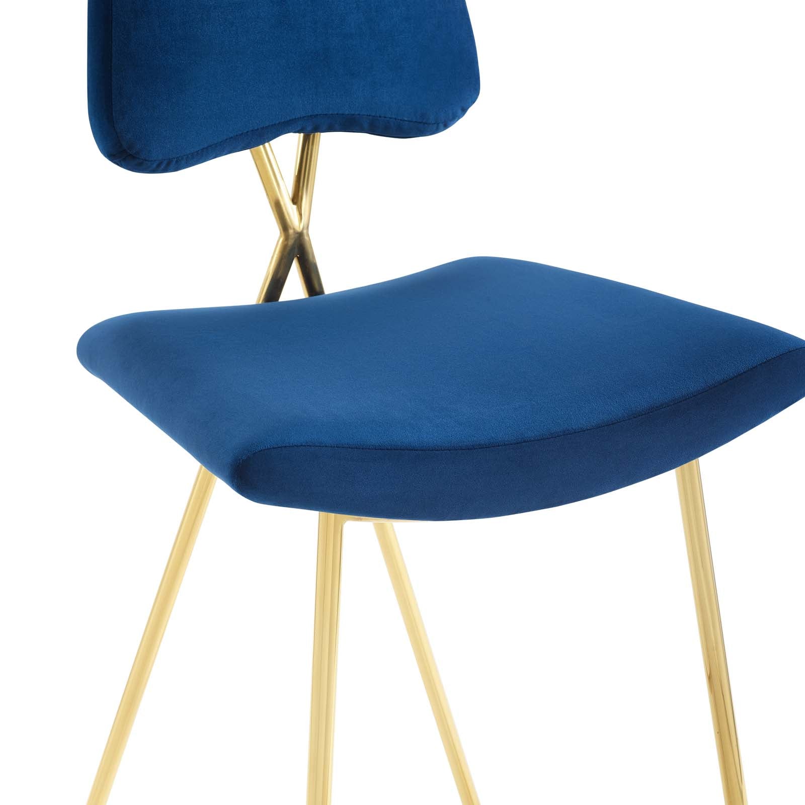 Modway Barstools - Ponder Performance Velvet Counter Stool Navy
