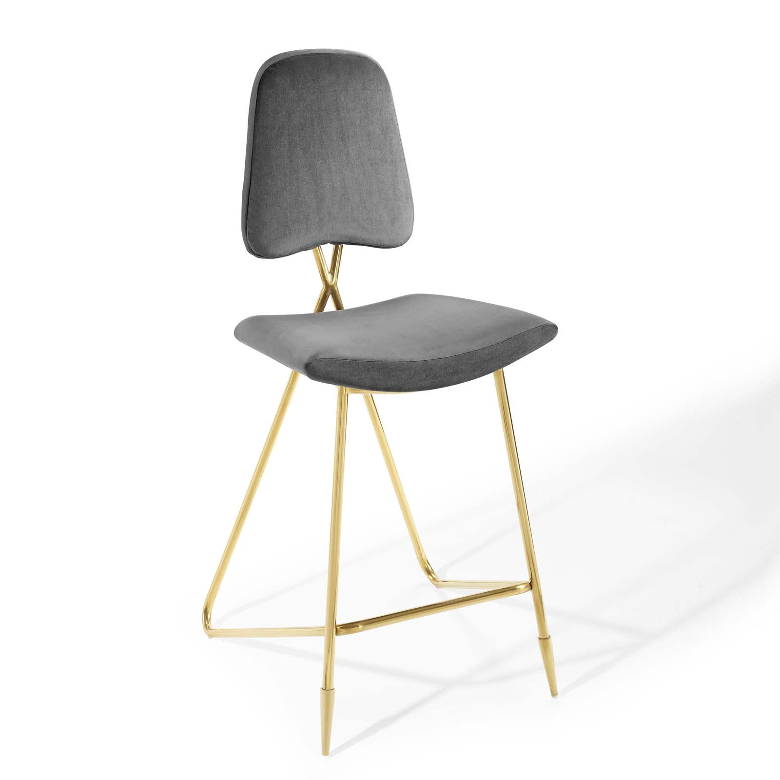 Ponder Performance Velvet Bar Stool in Gray