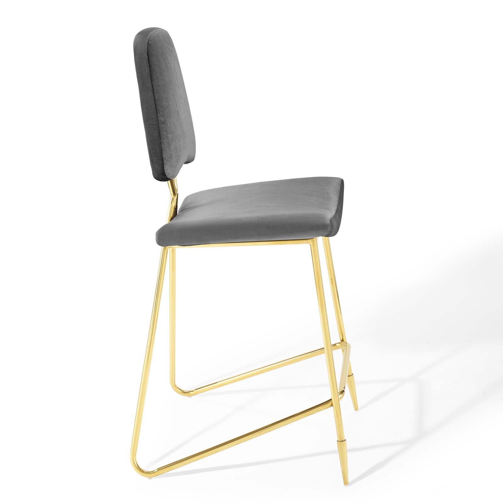 Ponder Performance Velvet Bar Stool in Gray