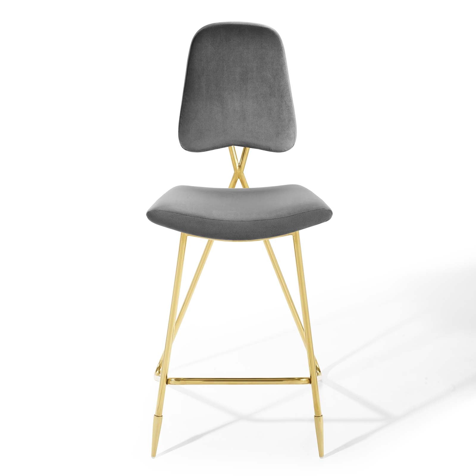 Ponder Performance Velvet Bar Stool in Gray