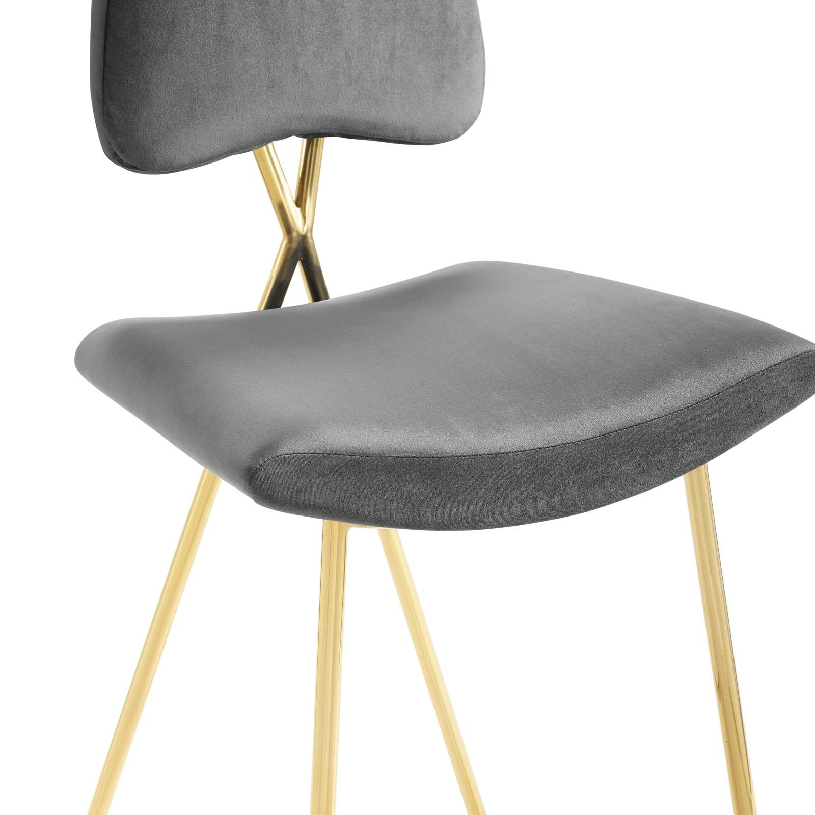 Ponder Performance Velvet Bar Stool in Gray