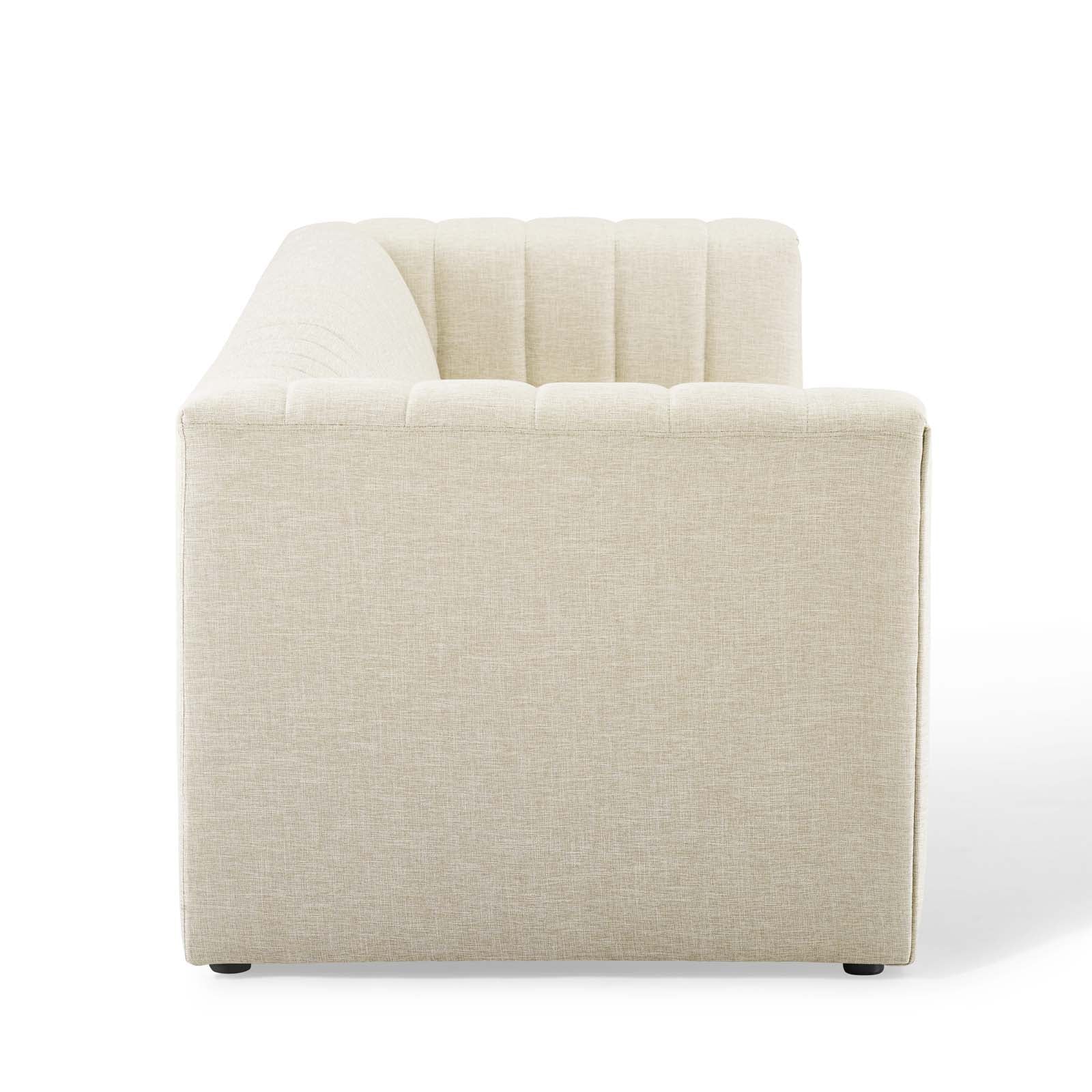 Modway Sofas & Couches - Reflection Channel Tufted Upholstered Fabric Sofa Beige