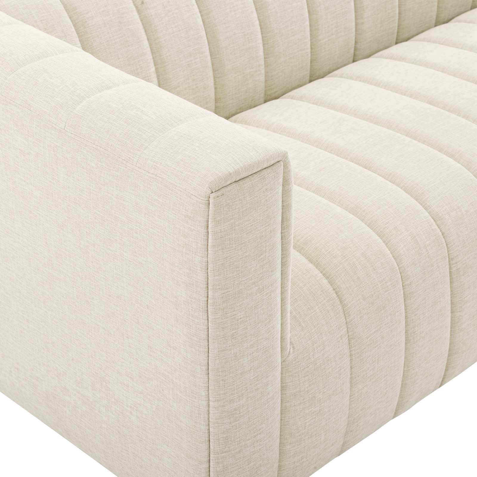 Modway Sofas & Couches - Reflection Channel Tufted Upholstered Fabric Sofa Beige