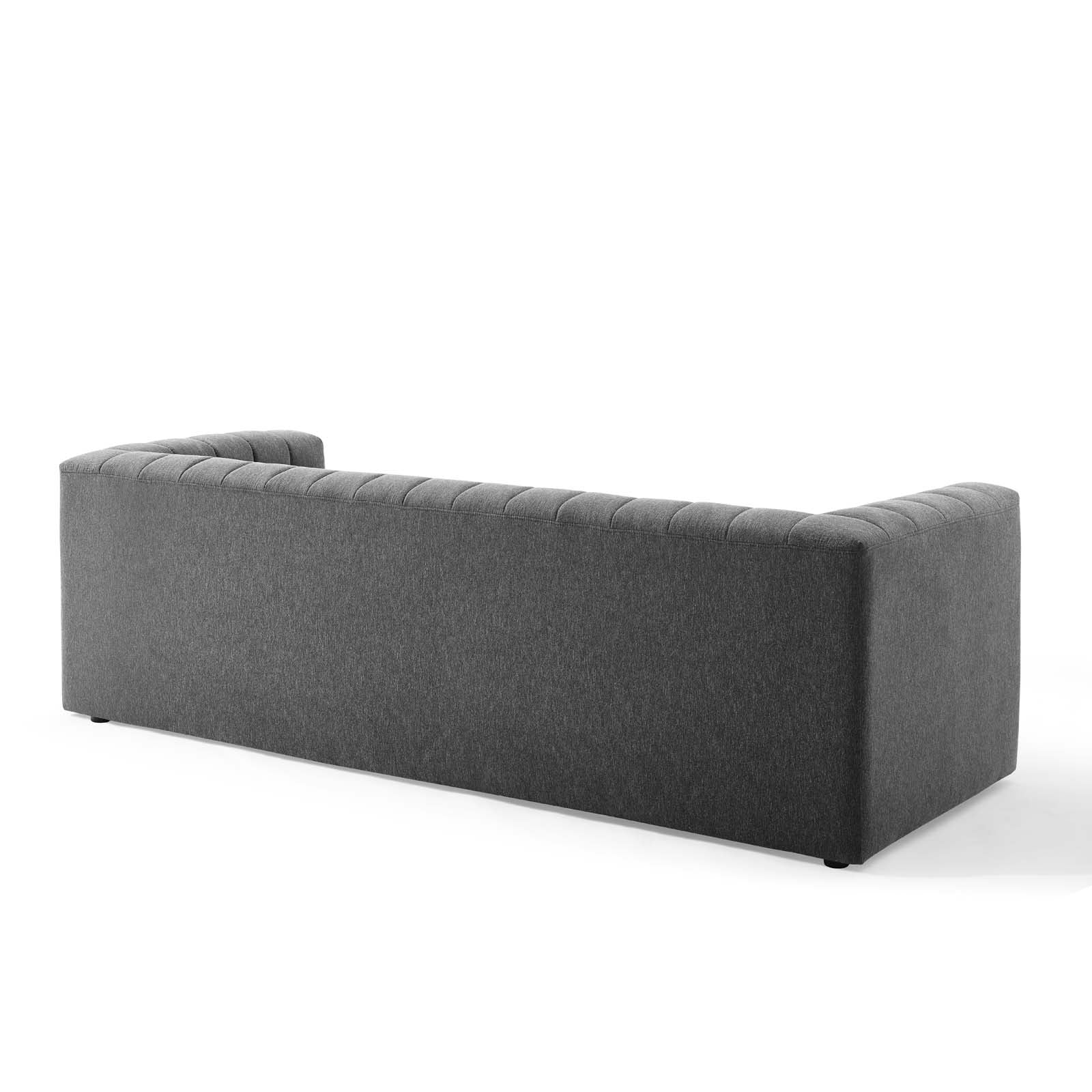 Modway Sofas & Couches - Reflection Channel Tufted Upholstered Fabric Sofa Charcoal