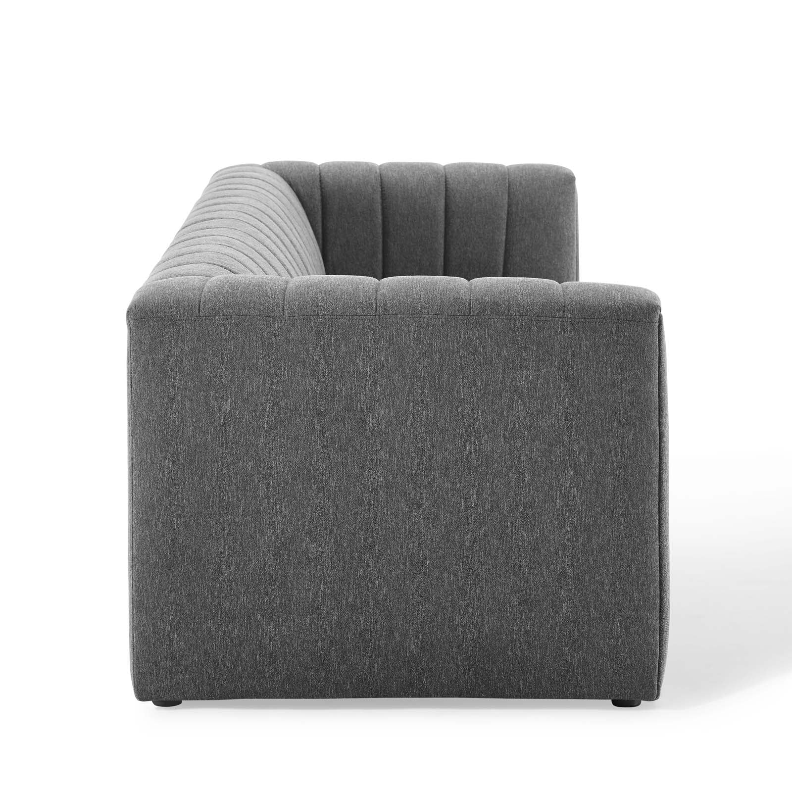 Modway Sofas & Couches - Reflection Channel Tufted Upholstered Fabric Sofa Charcoal