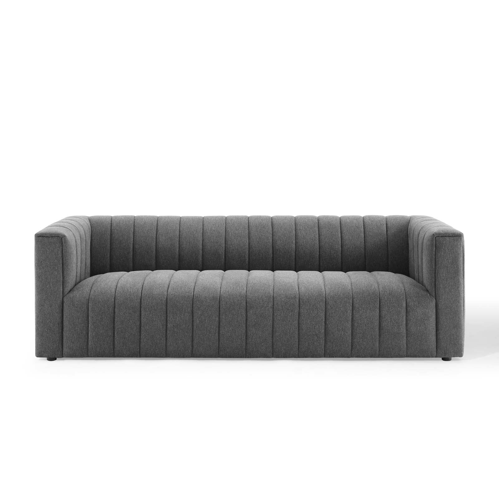 Modway Sofas & Couches - Reflection Channel Tufted Upholstered Fabric Sofa Charcoal