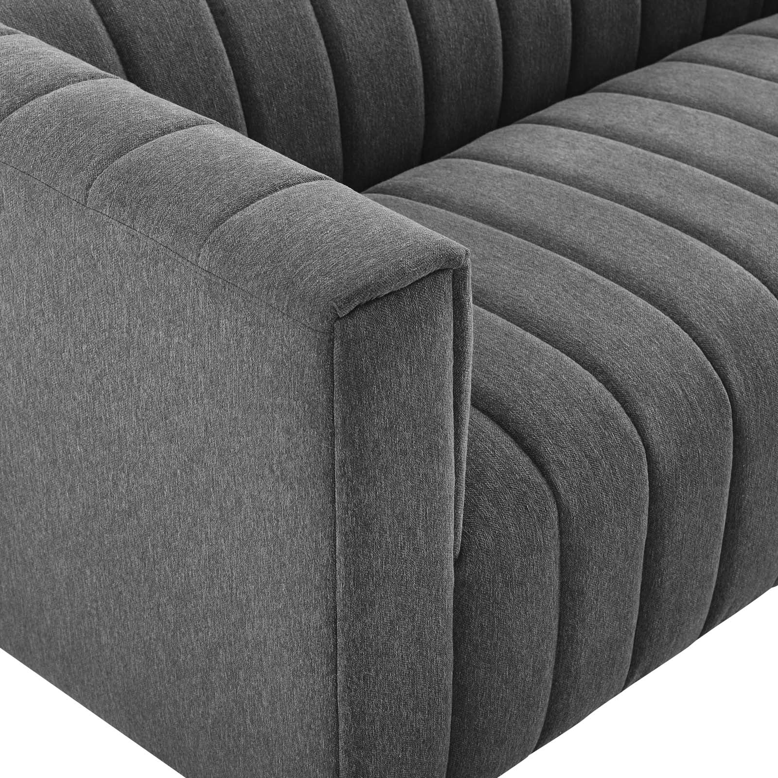 Modway Sofas & Couches - Reflection Channel Tufted Upholstered Fabric Sofa Charcoal