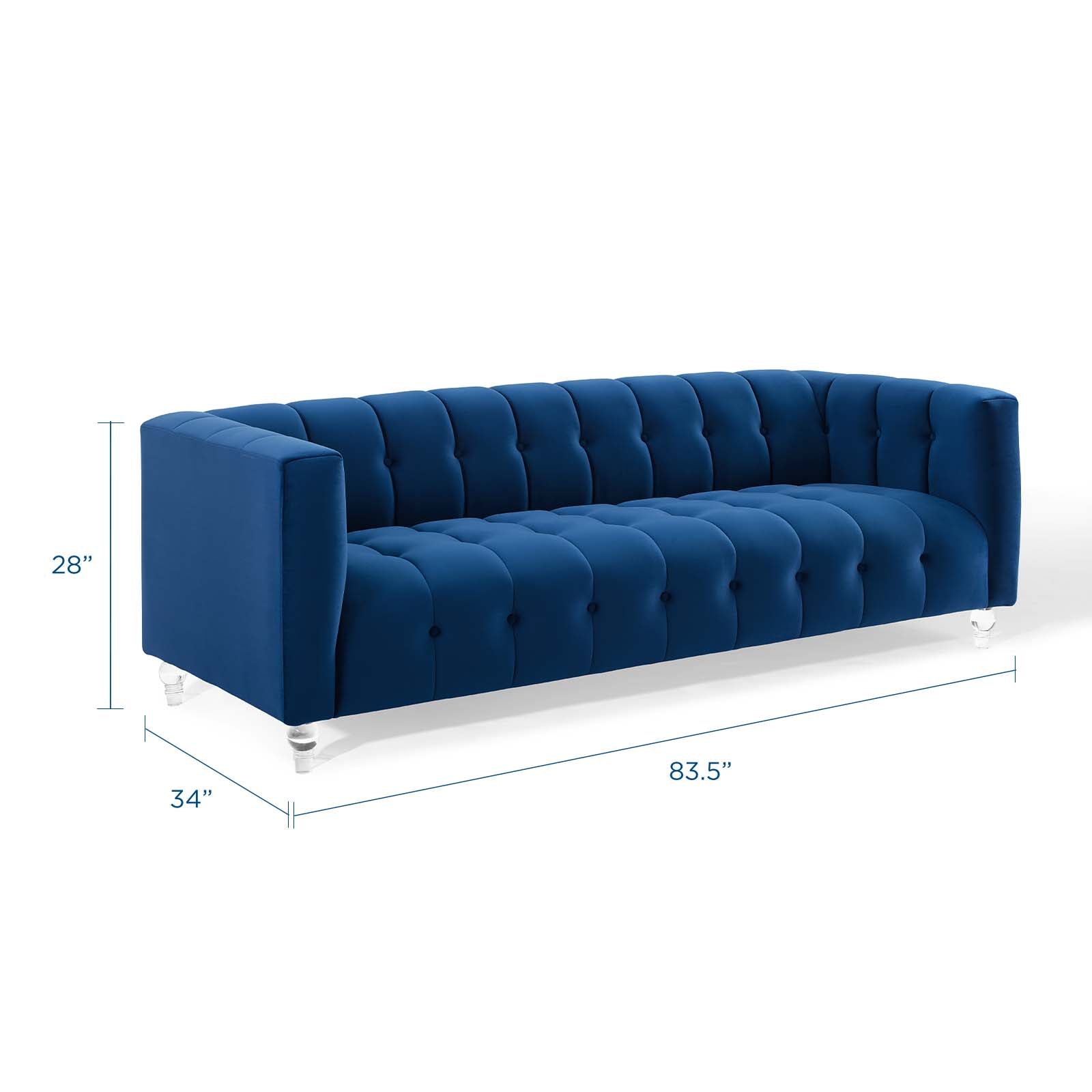 Modway Sofas & Couches - Mesmer Sofa Navy