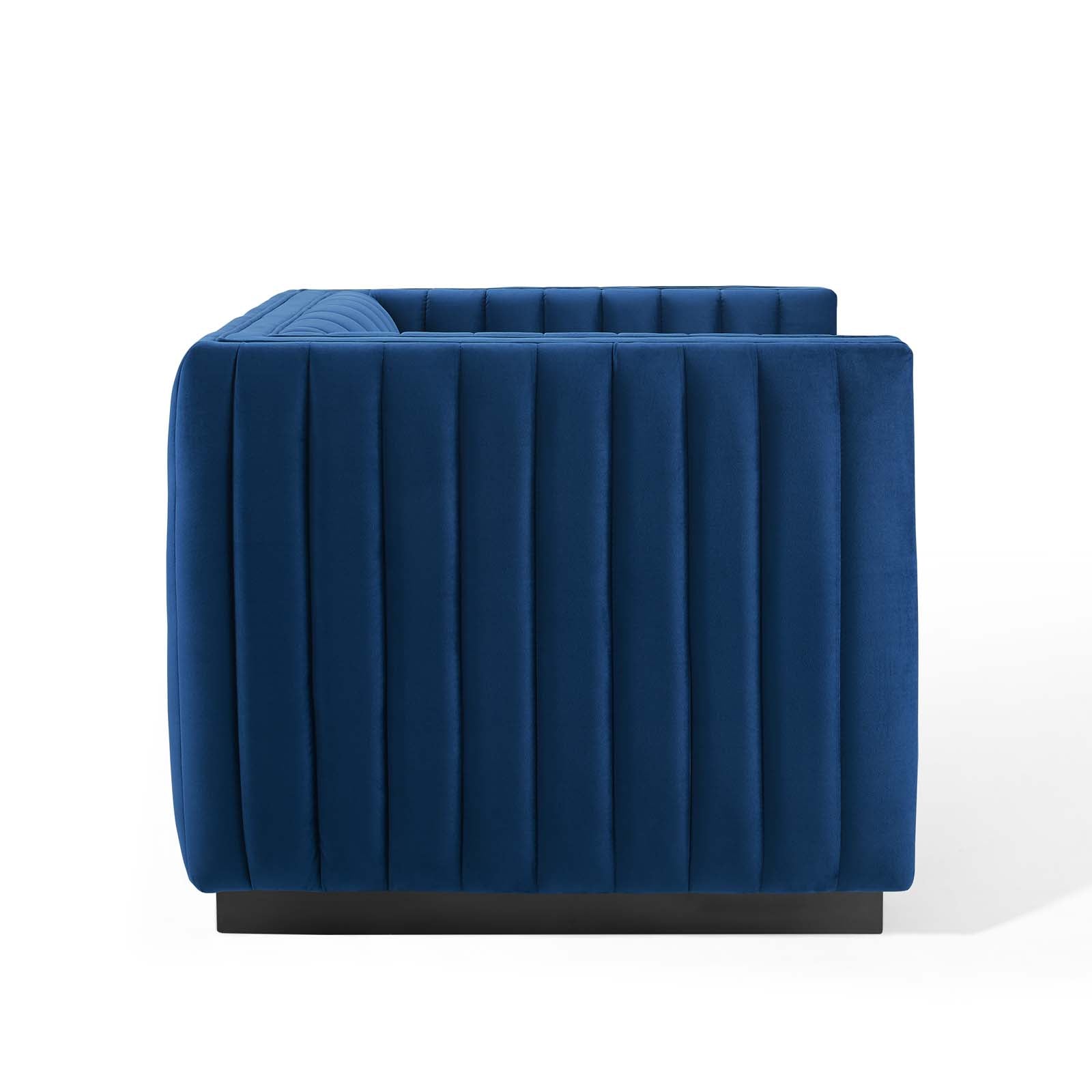 Modway Accent Chairs - Conjure Channel Tufted Performance Velvet Accent Armchair Navy