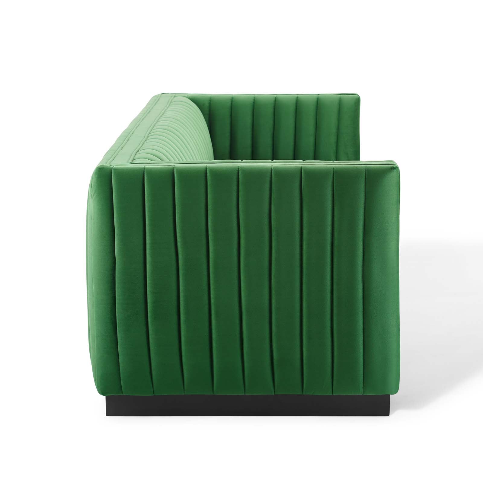 Modway Sofas & Couches - Conjure Channel Tufted Velvet Sofa Emerald