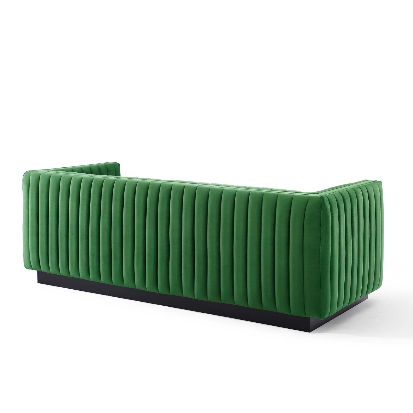 Modway Sofas & Couches - Conjure Channel Tufted Velvet Sofa Emerald