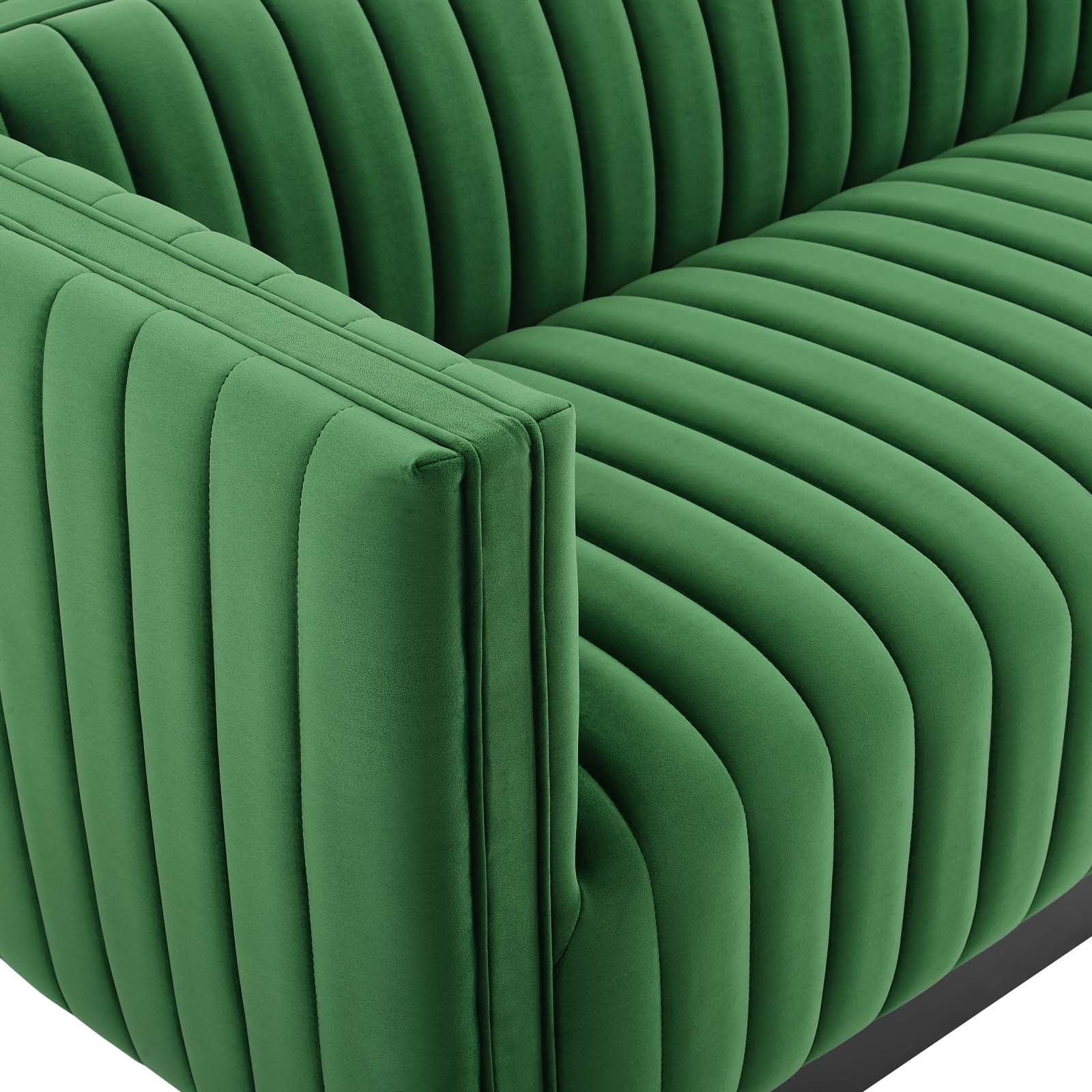 Modway Sofas & Couches - Conjure Channel Tufted Velvet Sofa Emerald
