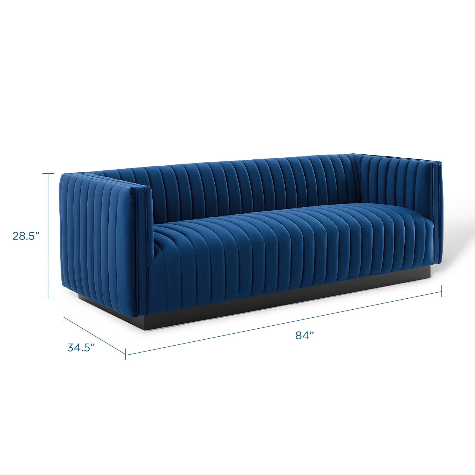 Modway Sofas & Couches - Conjure Channel Tufted Velvet Sofa Navy