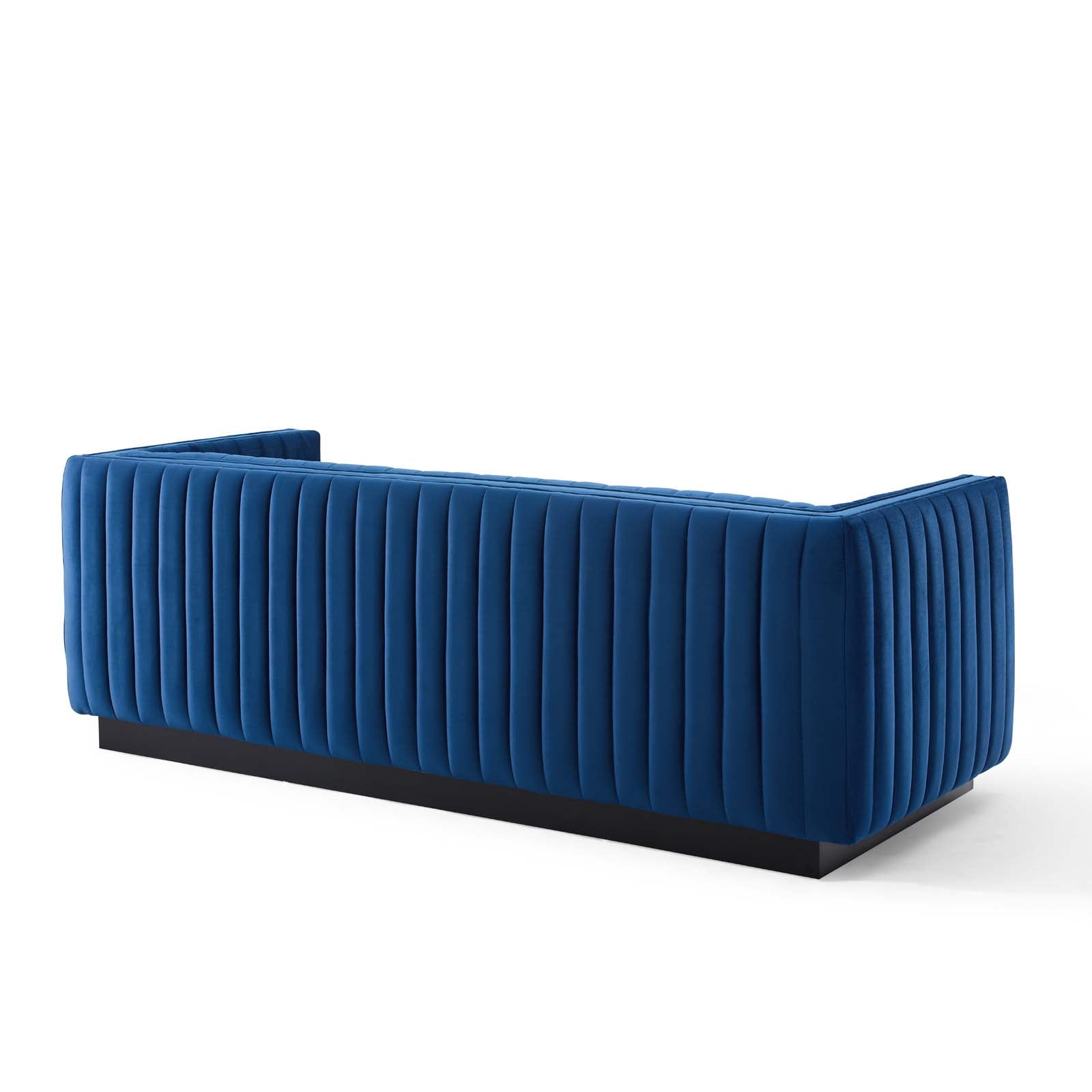 Modway Sofas & Couches - Conjure Channel Tufted Velvet Sofa Navy