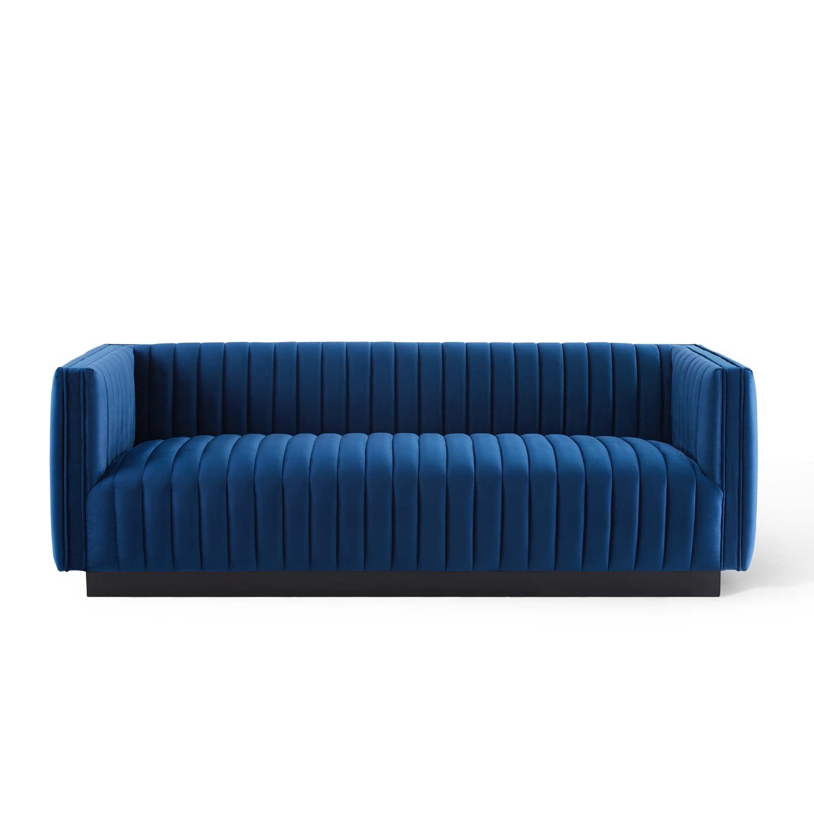 Modway Sofas & Couches - Conjure Channel Tufted Velvet Sofa Navy