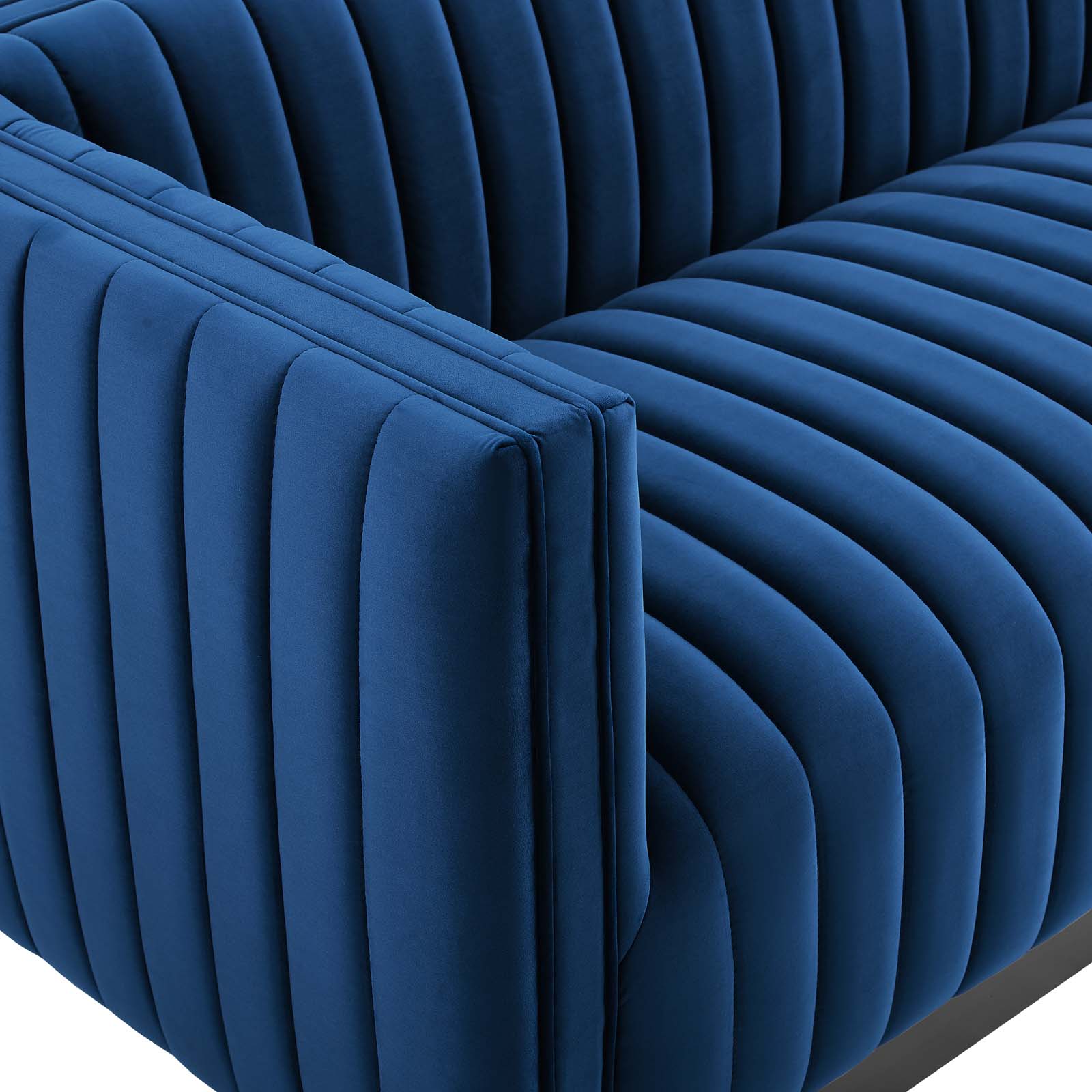 Modway Sofas & Couches - Conjure Channel Tufted Velvet Sofa Navy