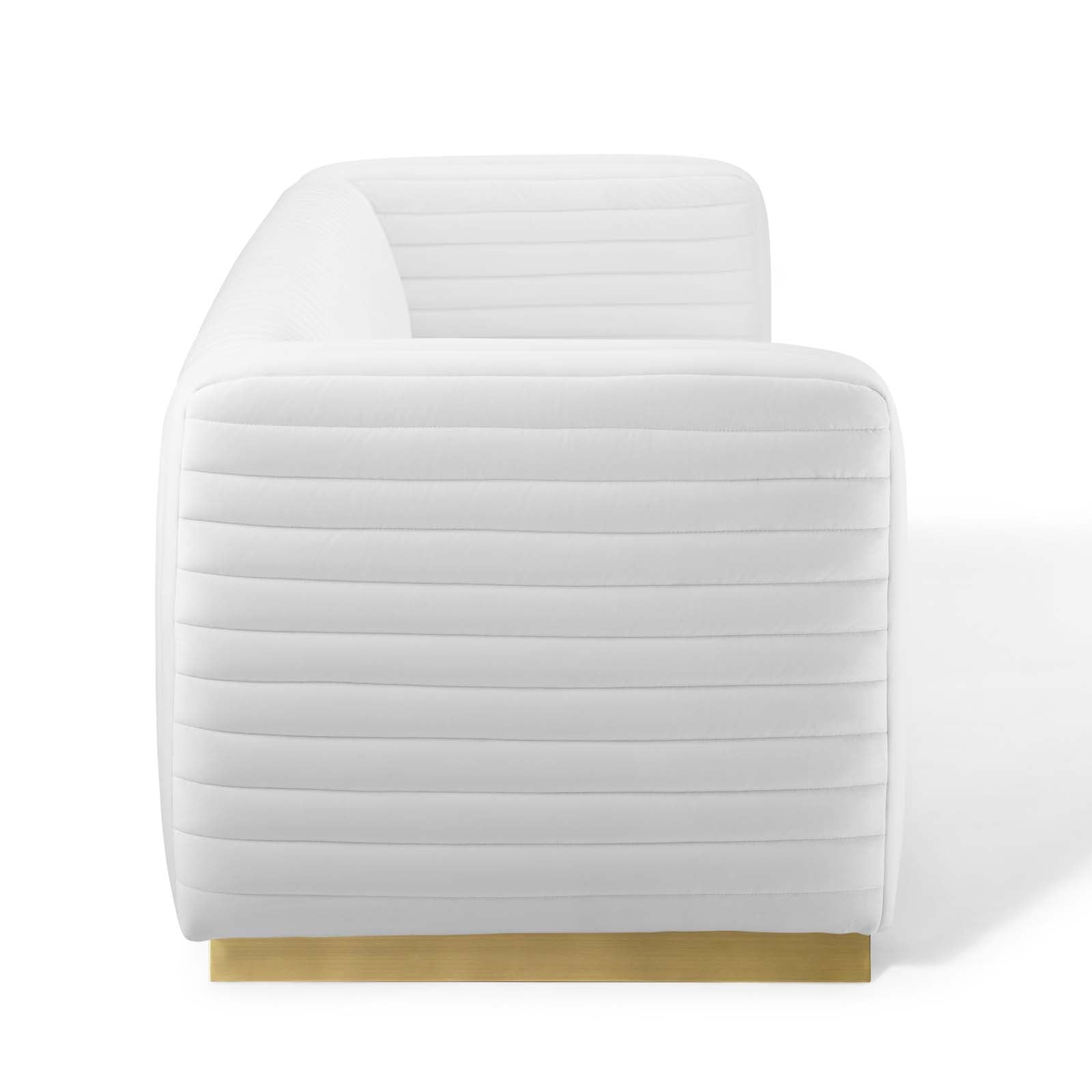 Modway Sofas & Couches - Charisma Channel Tufted Performance Velvet Living Room Sofa White