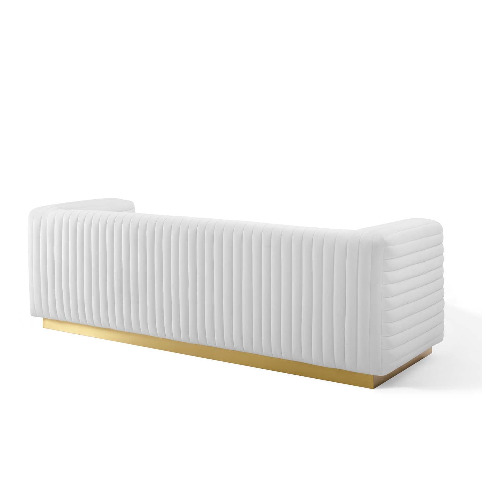 Modway Sofas & Couches - Charisma Channel Tufted Performance Velvet Living Room Sofa White