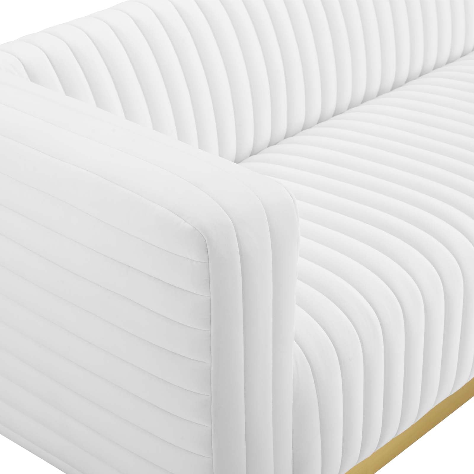 Modway Sofas & Couches - Charisma Channel Tufted Performance Velvet Living Room Sofa White