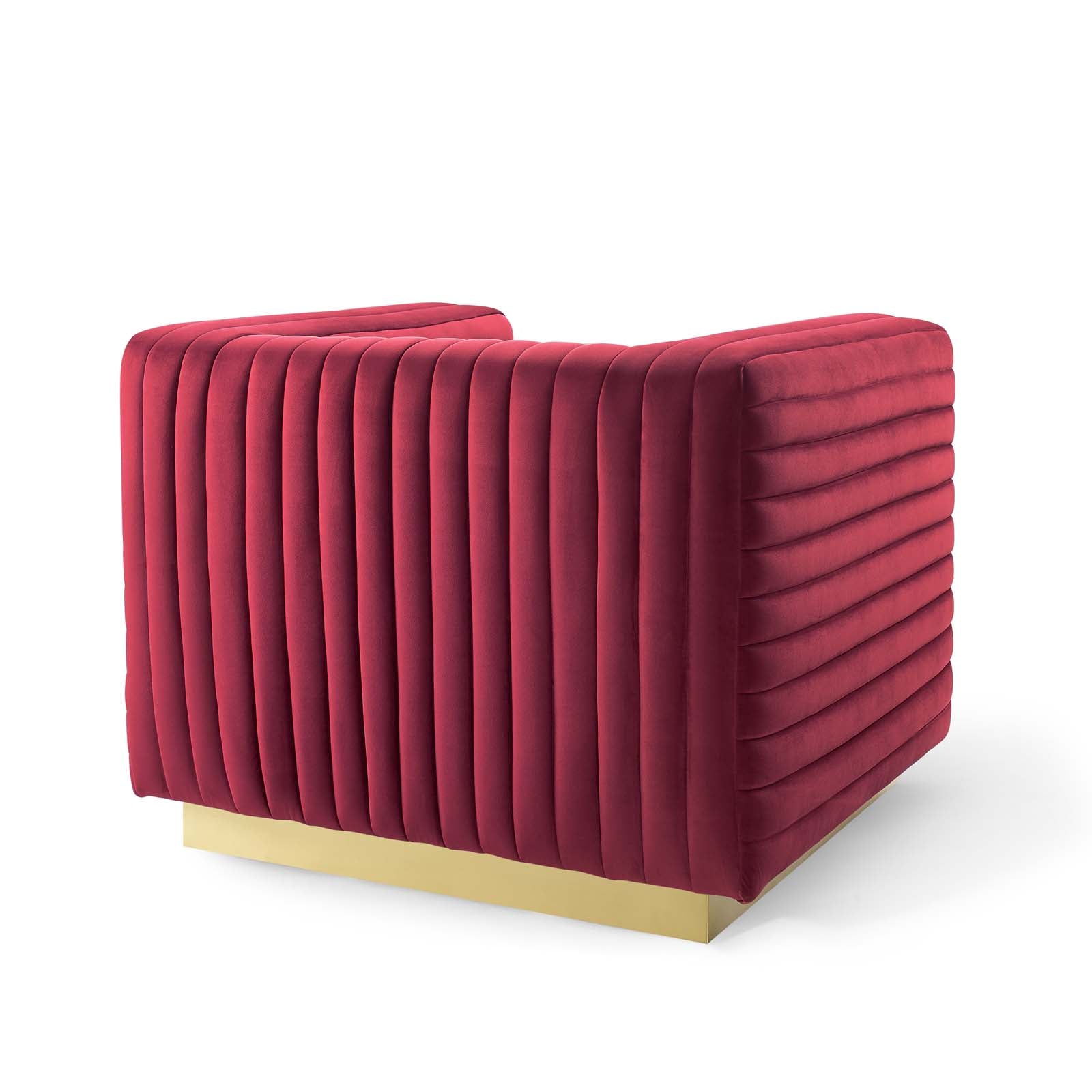 Modway Chairs - Charisma Channel Tufted Performance Velvet Accent Armchair Maroon