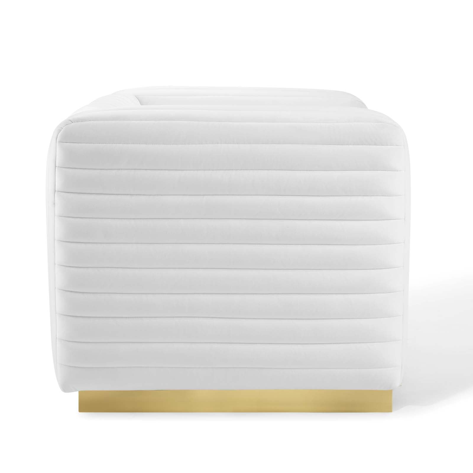 Modway Accent Chairs - Charisma Channel Tufted Performance Velvet Accent Armchair White