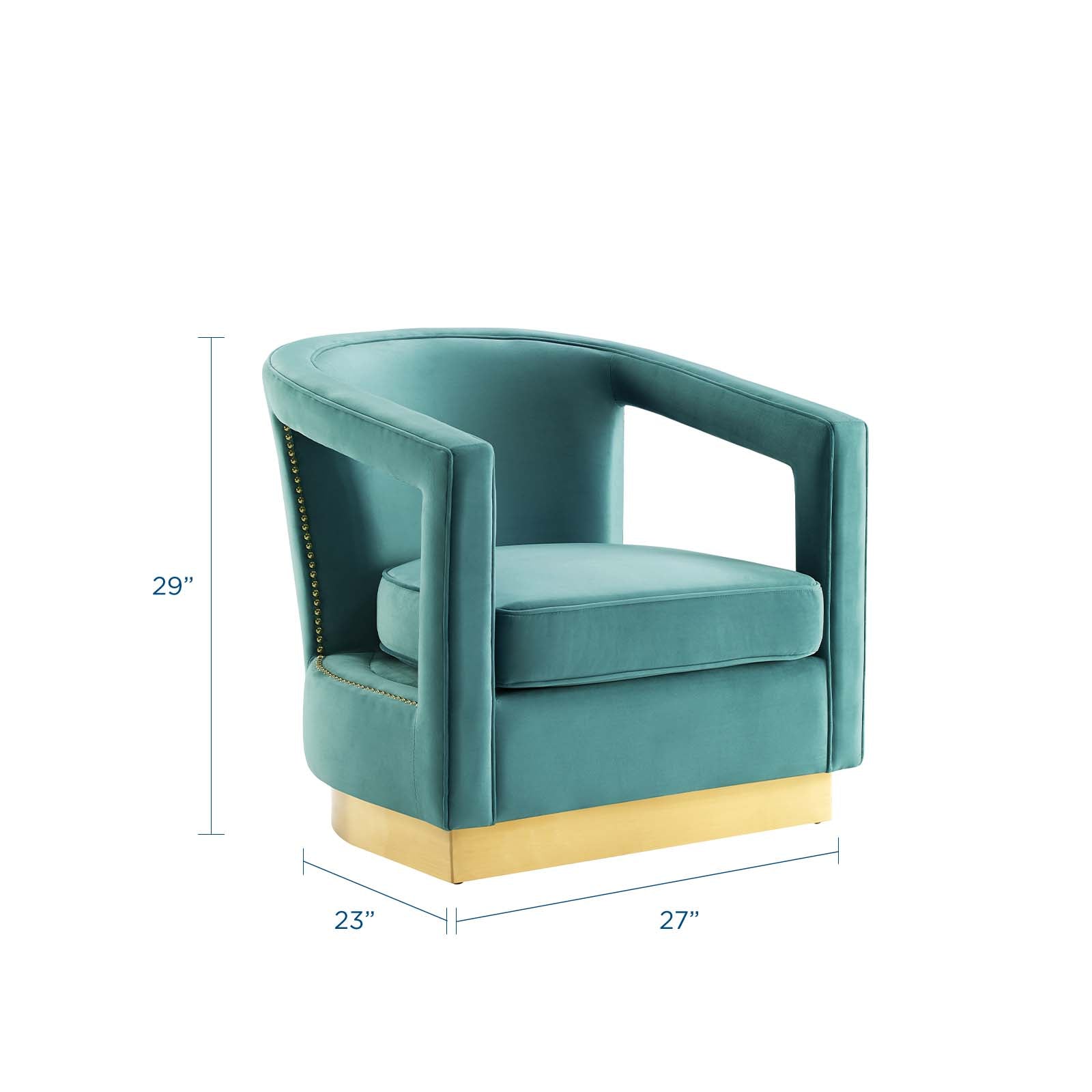 Modway Chairs - Frolick Performance Velvet Armchair Mint